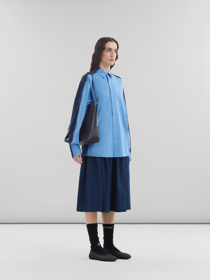 ブルー コントラストバック オーガニックポプリン製シャツ - シャツ - Image 5
