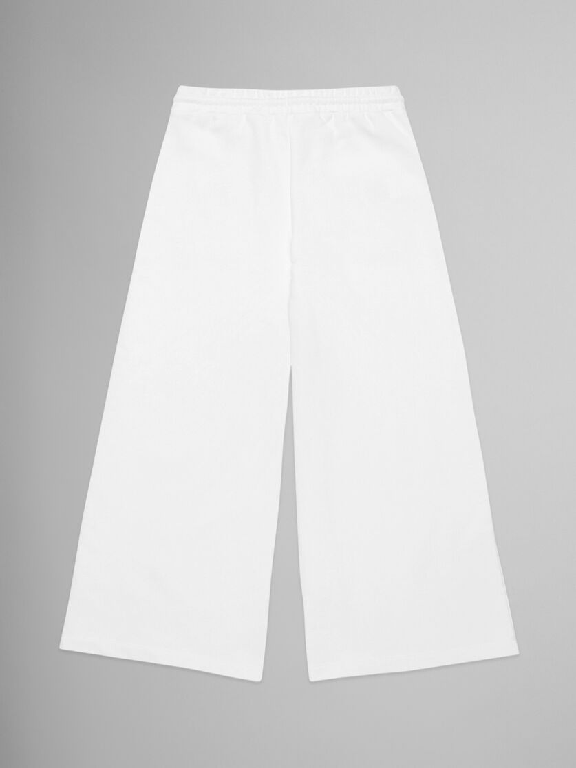 Pantaloni wide bianchi in felpa con taschini - Pantaloni - Image 2