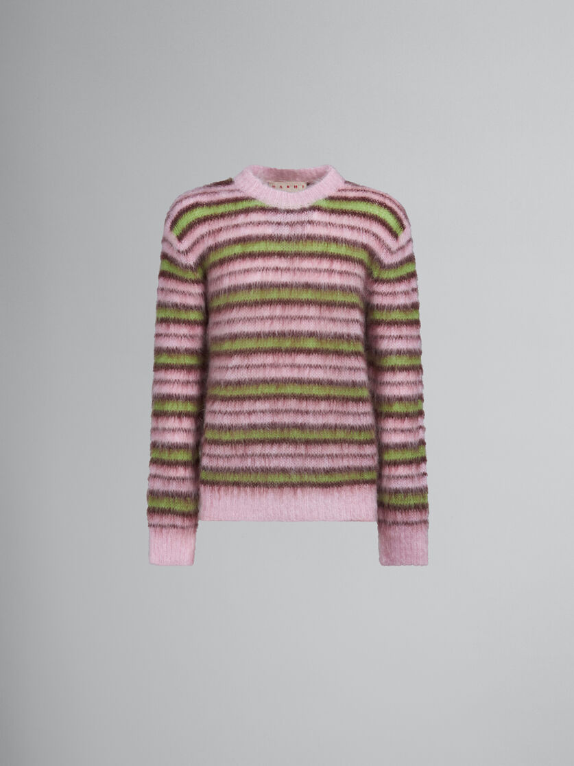 Maglia in mohair a righe rosa - Pullover - Image 1