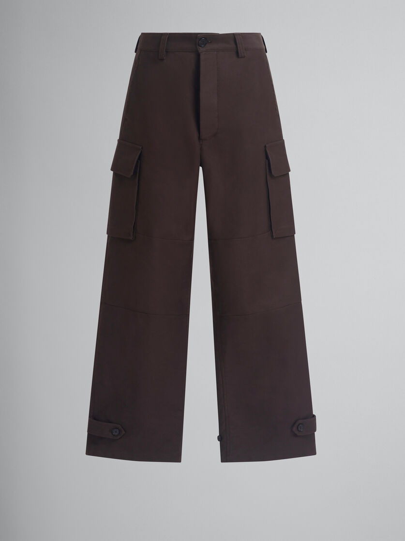 Pantaloni cargo in cotone biologico marrone - Pantaloni - Image 1