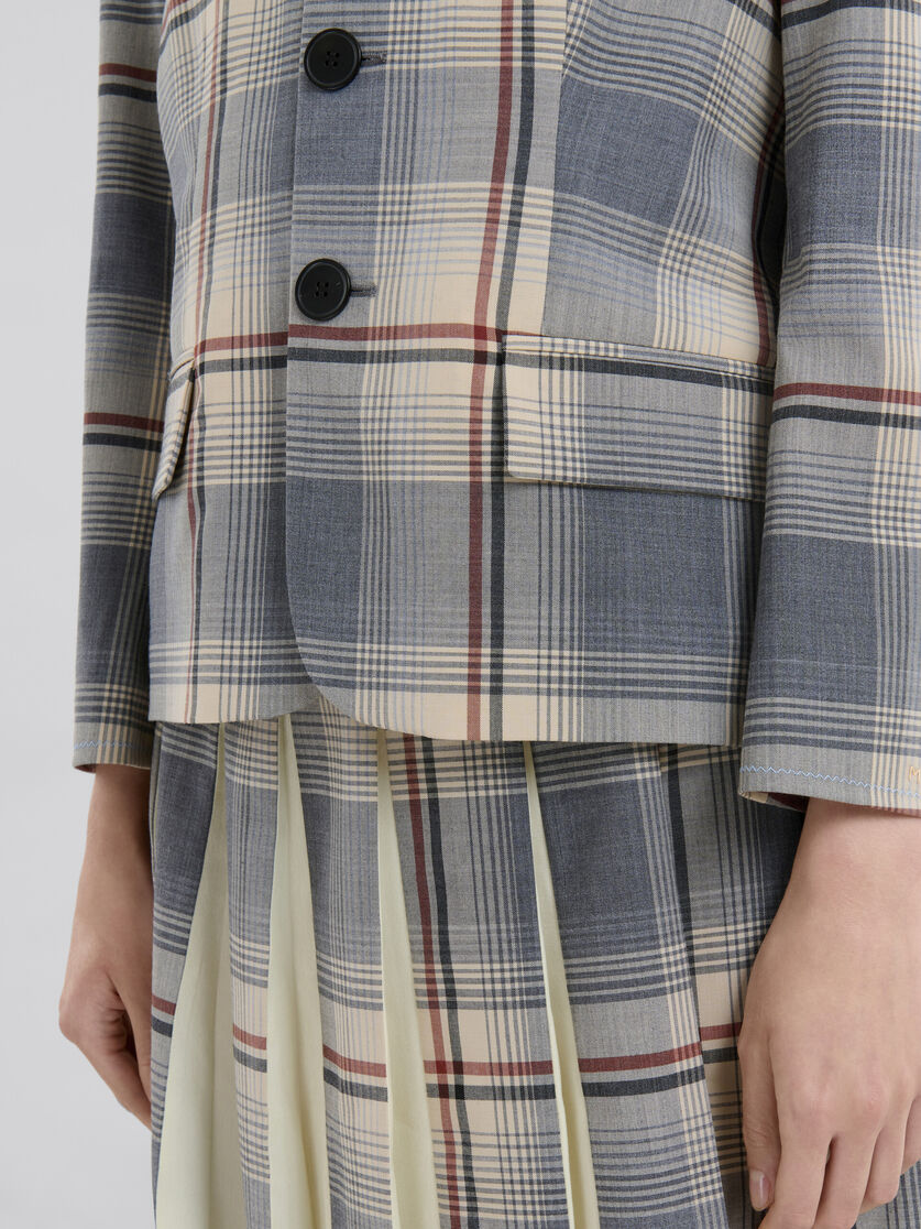 Grey checked wool jacket with Marni mending - Jackets - Image 5