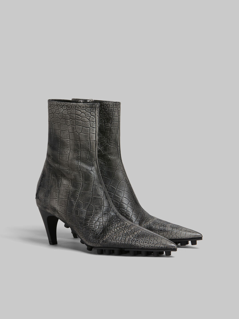 Bottines Spike en cuir imprimé crocodile - Bottes - Image 2