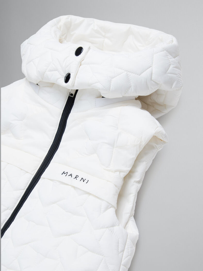 White sleeveless padded jacket with stars - kids - Image 3