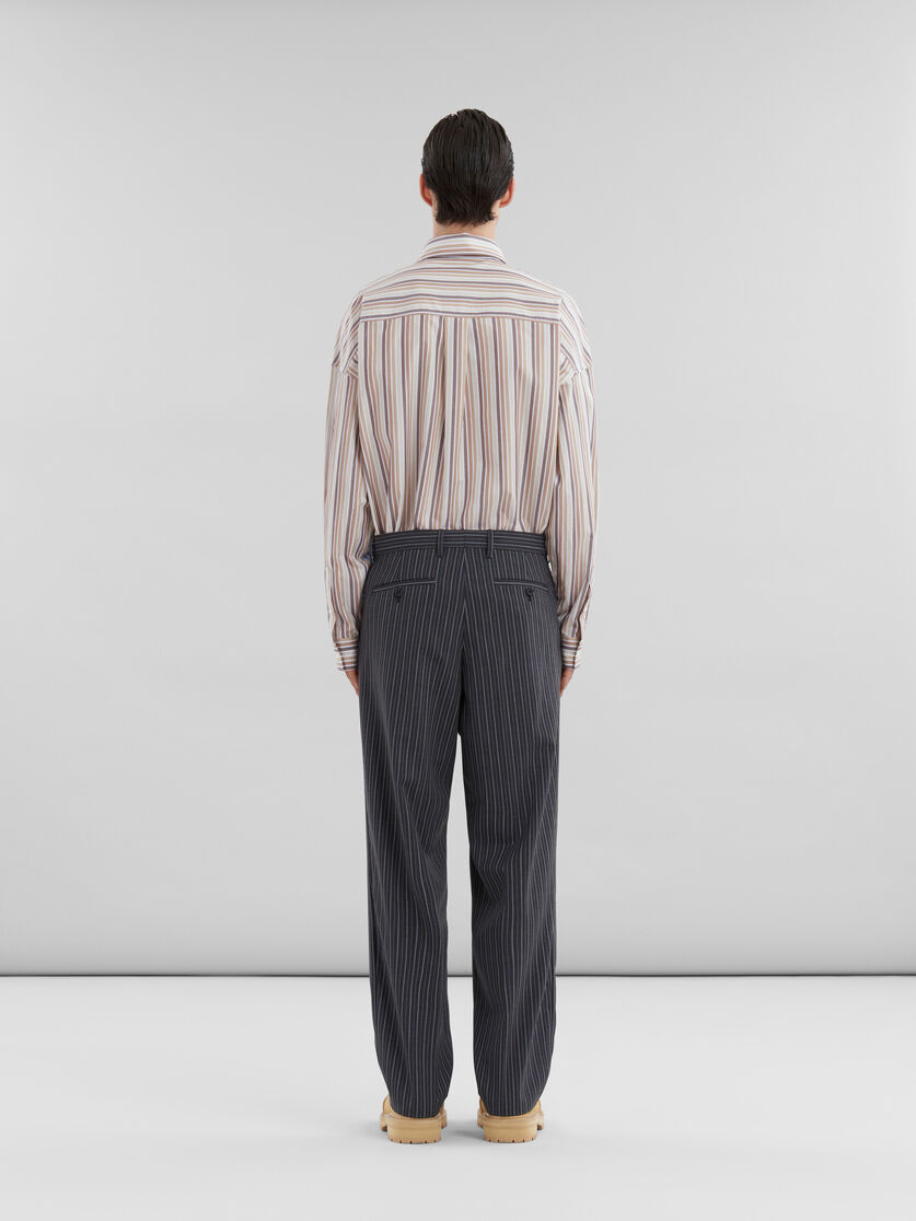 Black pinstripe wool trousers with Marni mending patches - Pants - Image 3