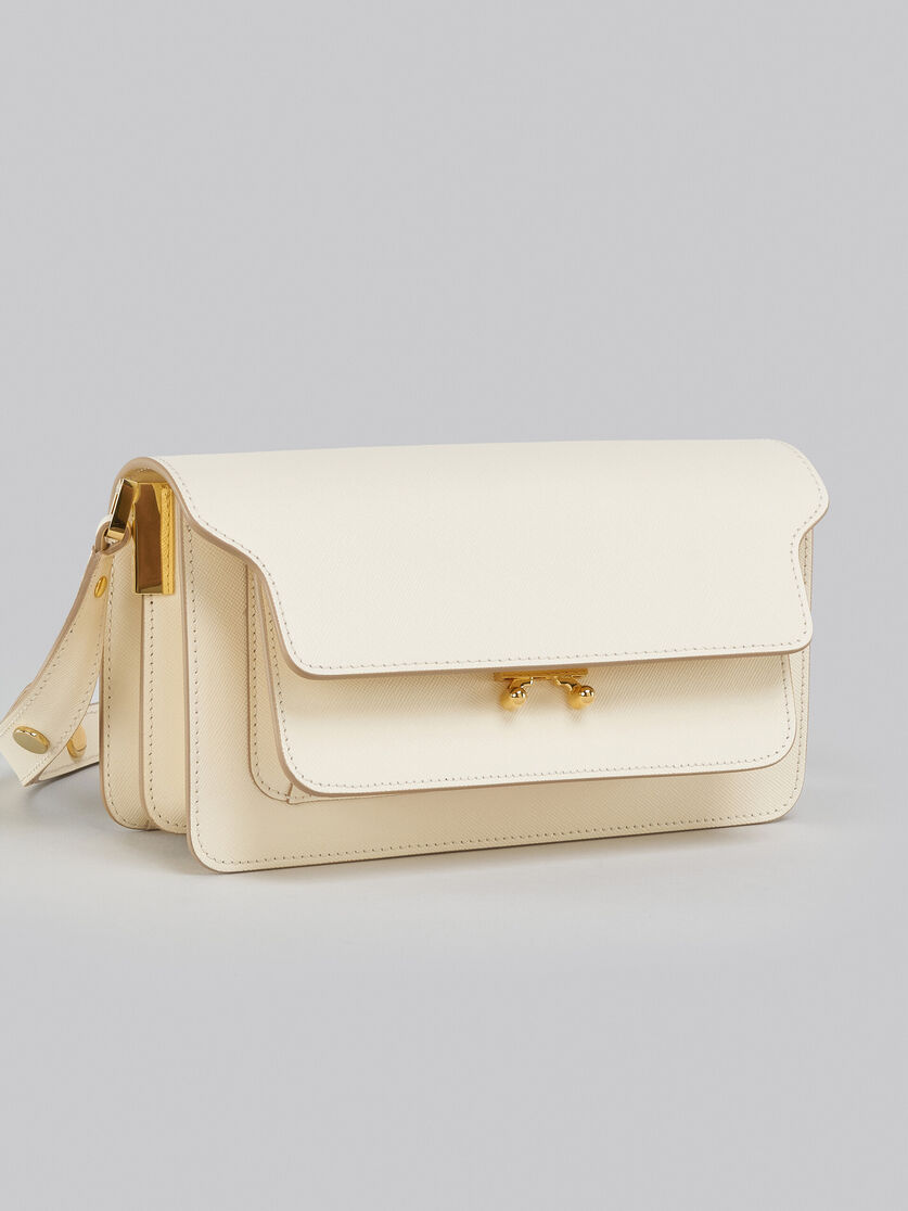 Sac Trunk horizontal en cuir Saffiano blanc - Sacs portés épaule - Image 5