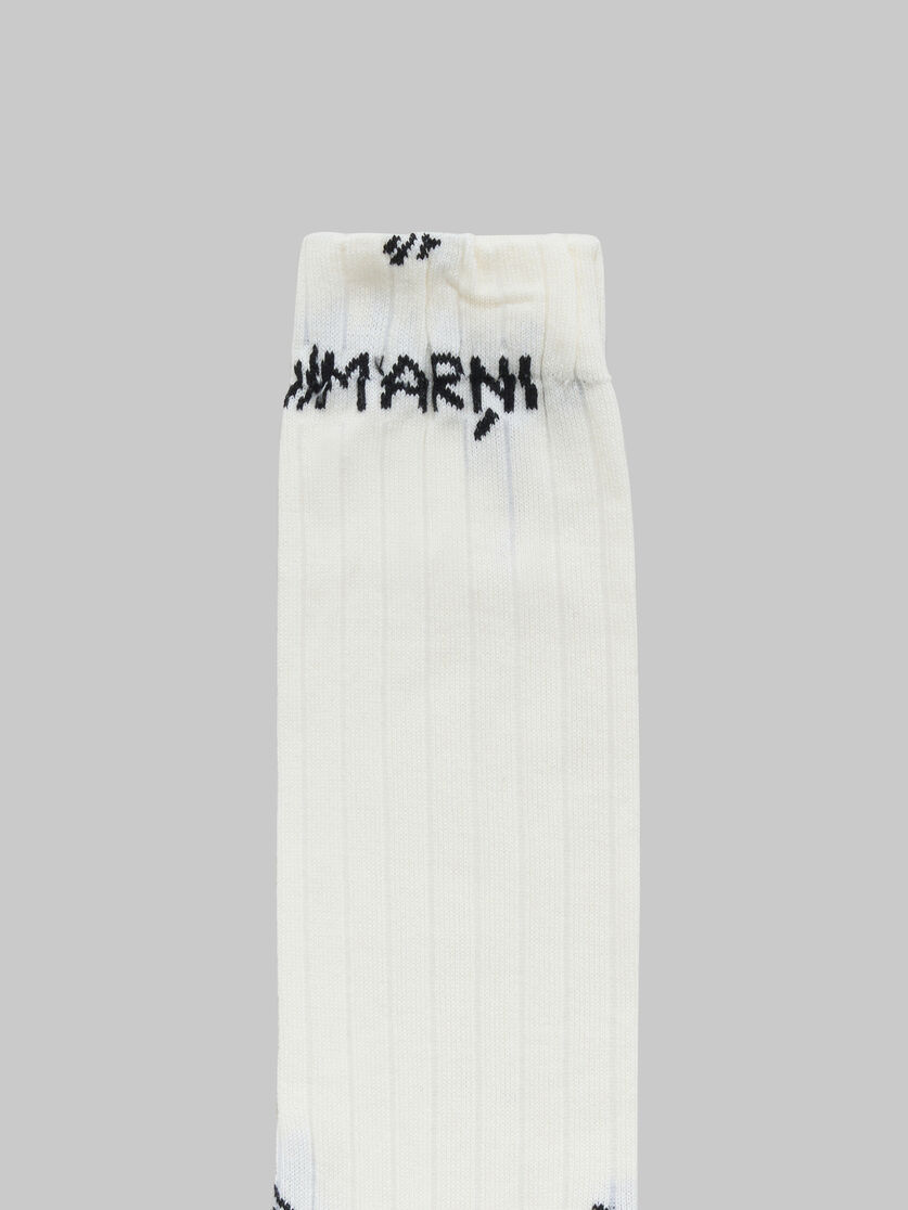 Chaussettes en coton côtelé bleu clair avec effet raccommodé Marni - Chaussettes - Image 3