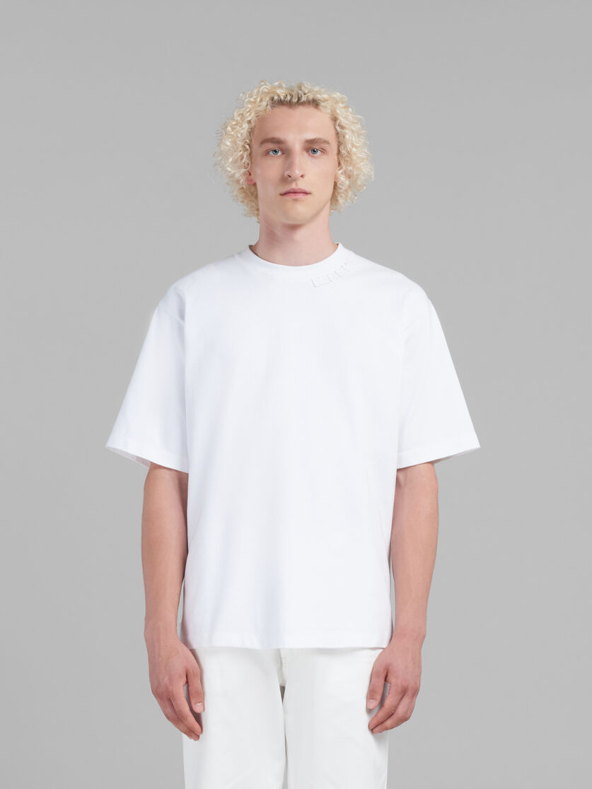 Blue organic cotton oversized T-shirt with Marni patches - T-shirts - Image 2