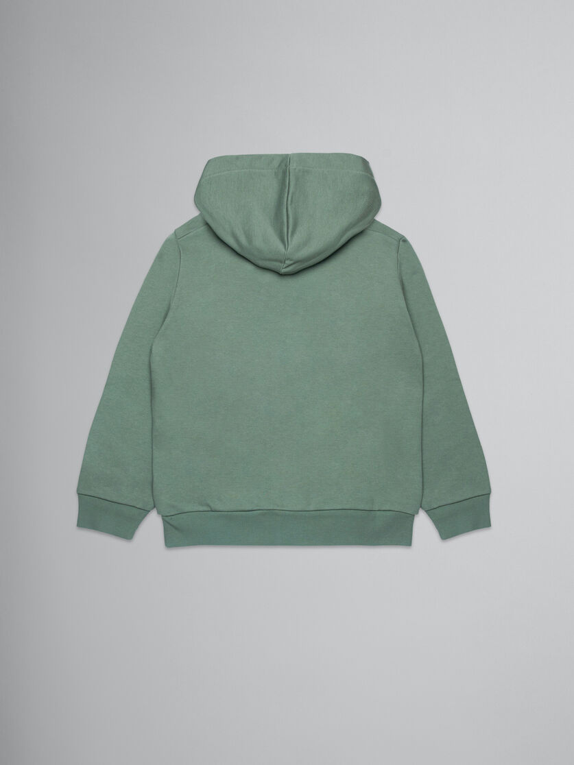 Sweat-shirt à capuche vert avec logo brodé - Maille - Image 2