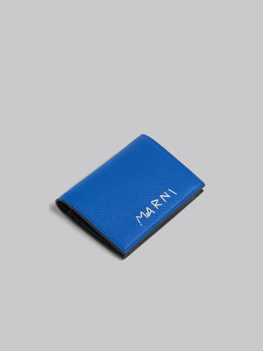 Blue leather bifold wallet with Marni mending - Wallets - Image 5