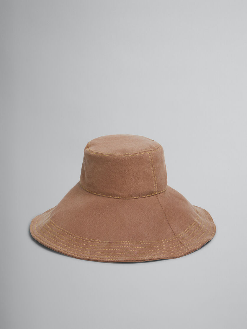 Brown organic denim hat - Hats - Image 1