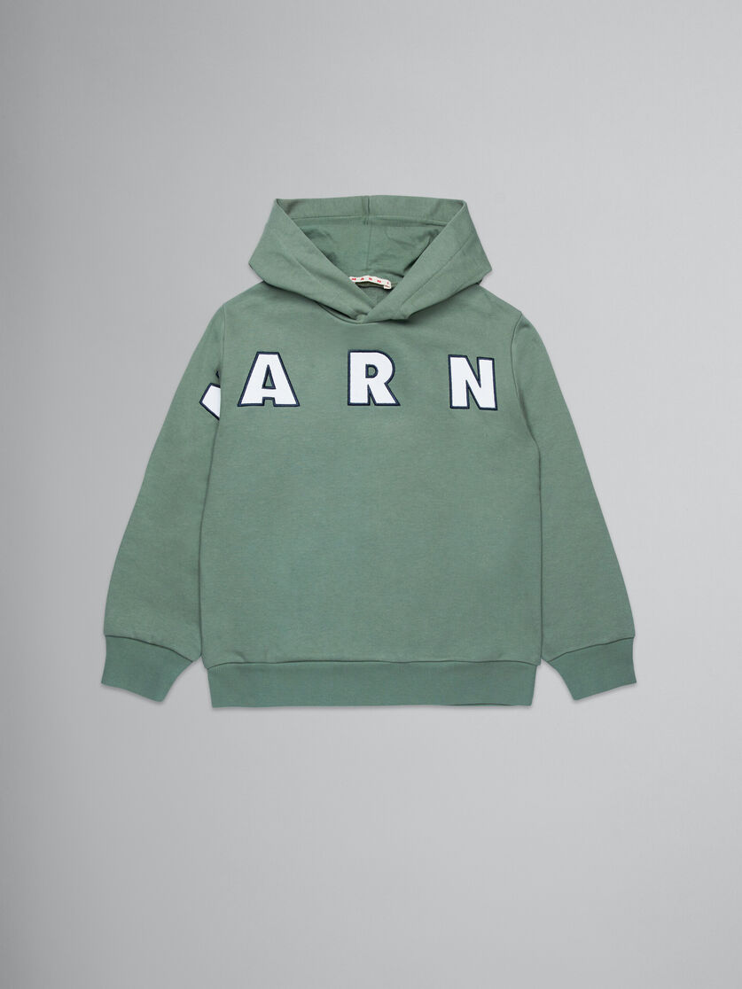 Green hooded sweatshirt with embroidered logo - Sweaters - Image 1