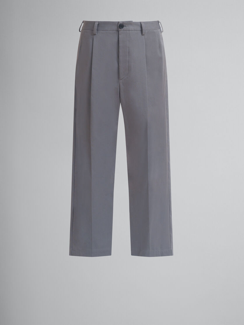 Pantalon classique en gabardine grise - Pantalons - Image 1