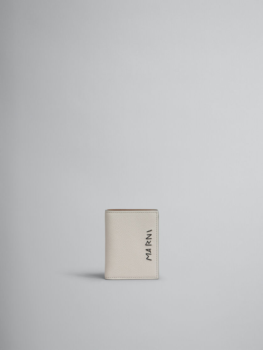 Zweifache Faltbrieftasche aus Leder mit Marni-Flicken in Braun - Brieftaschen - Image 1