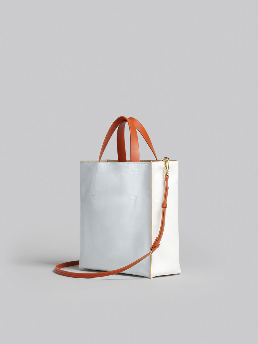 ブラウンとぺールブルーブラック タンブルレザー製MUSEO SOFTバッグ - ショッピングバッグ - Image 3