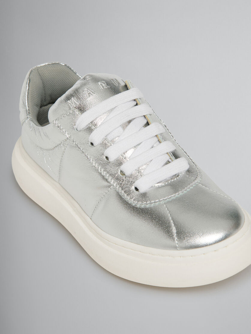 Silver leather padded sneaker - Sneakers - Image 4