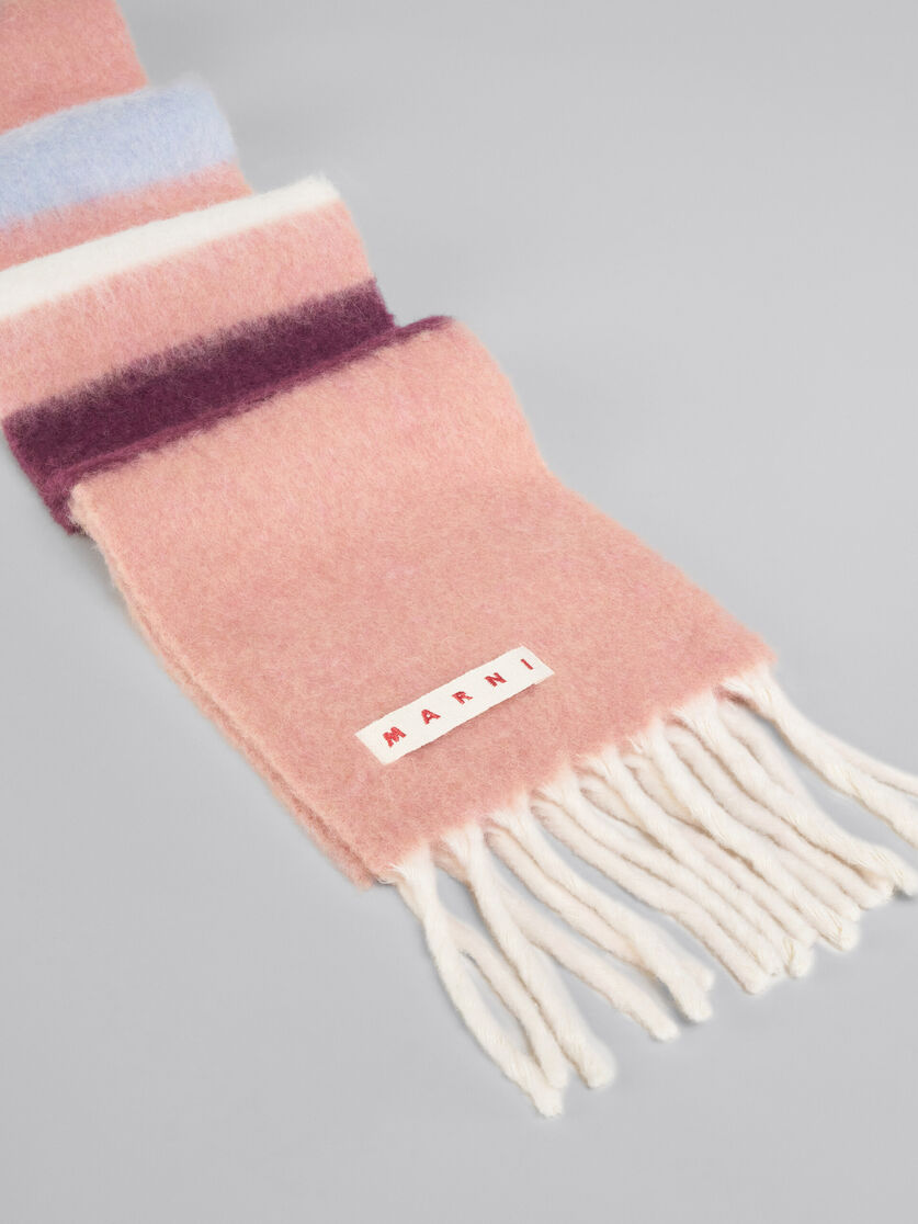 Bufanda de alpaca rosa a rayas - Bufandas - Image 3