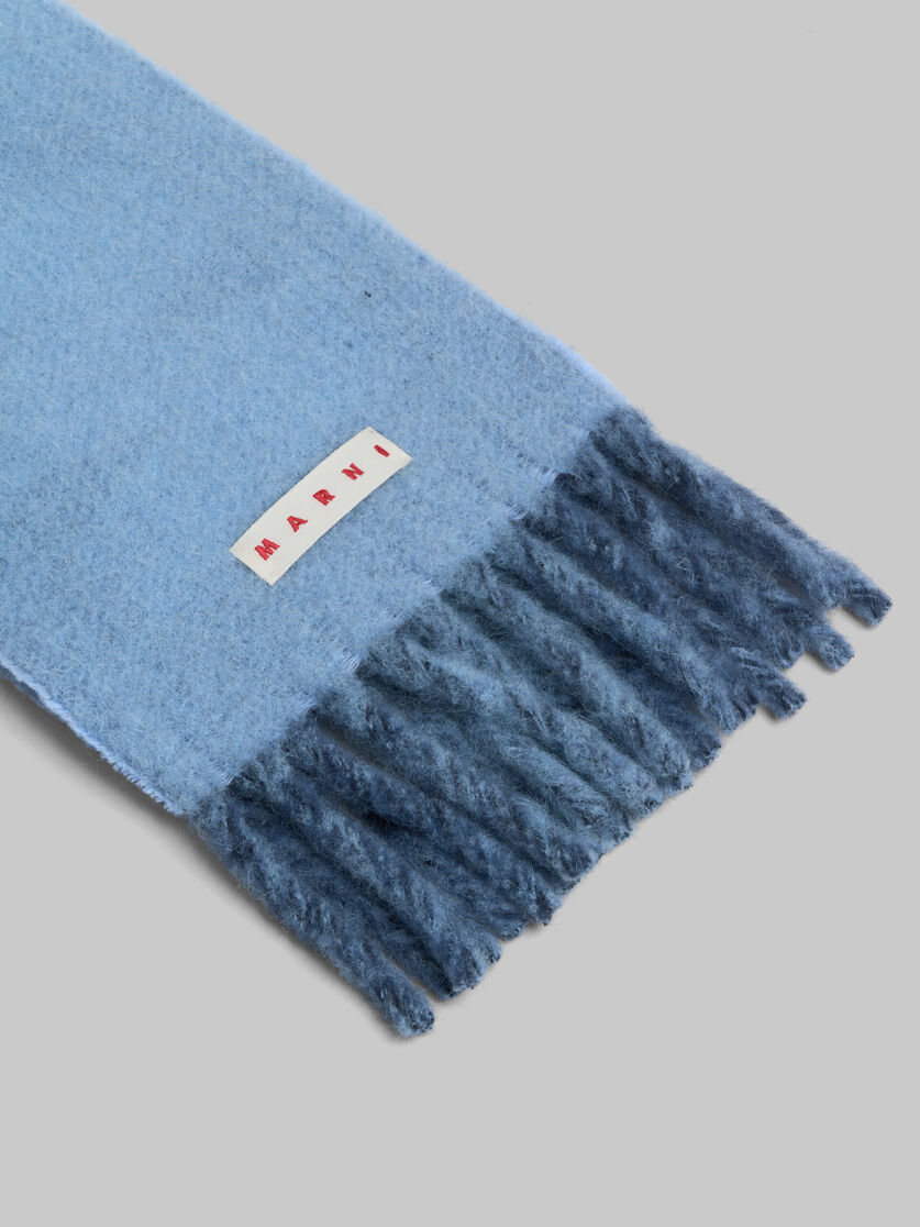 Blue alpaca-mohair scarf with Marni logo - Scarves - Image 4