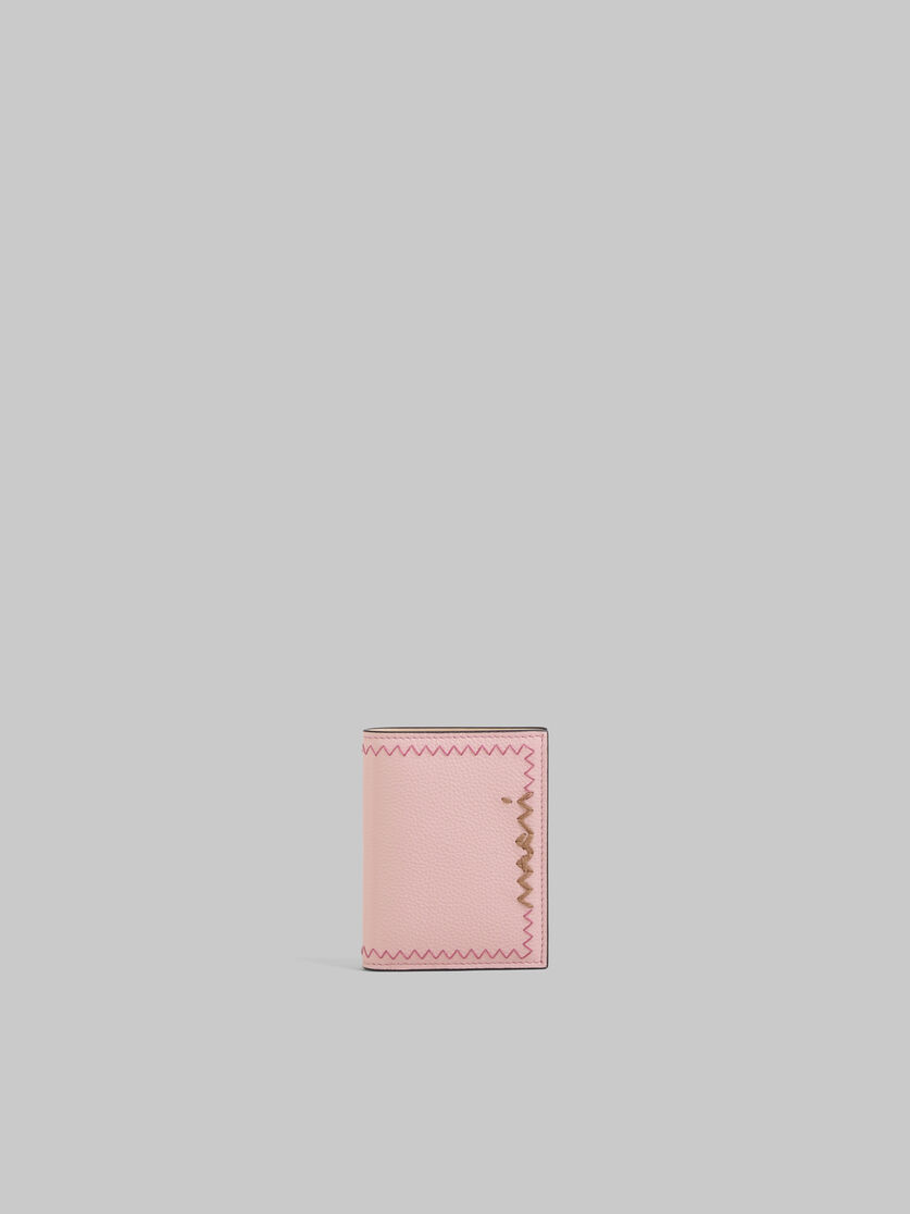 Sky blue bi-fold wallet with Marni Mending embroidery - Wallets - Image 1