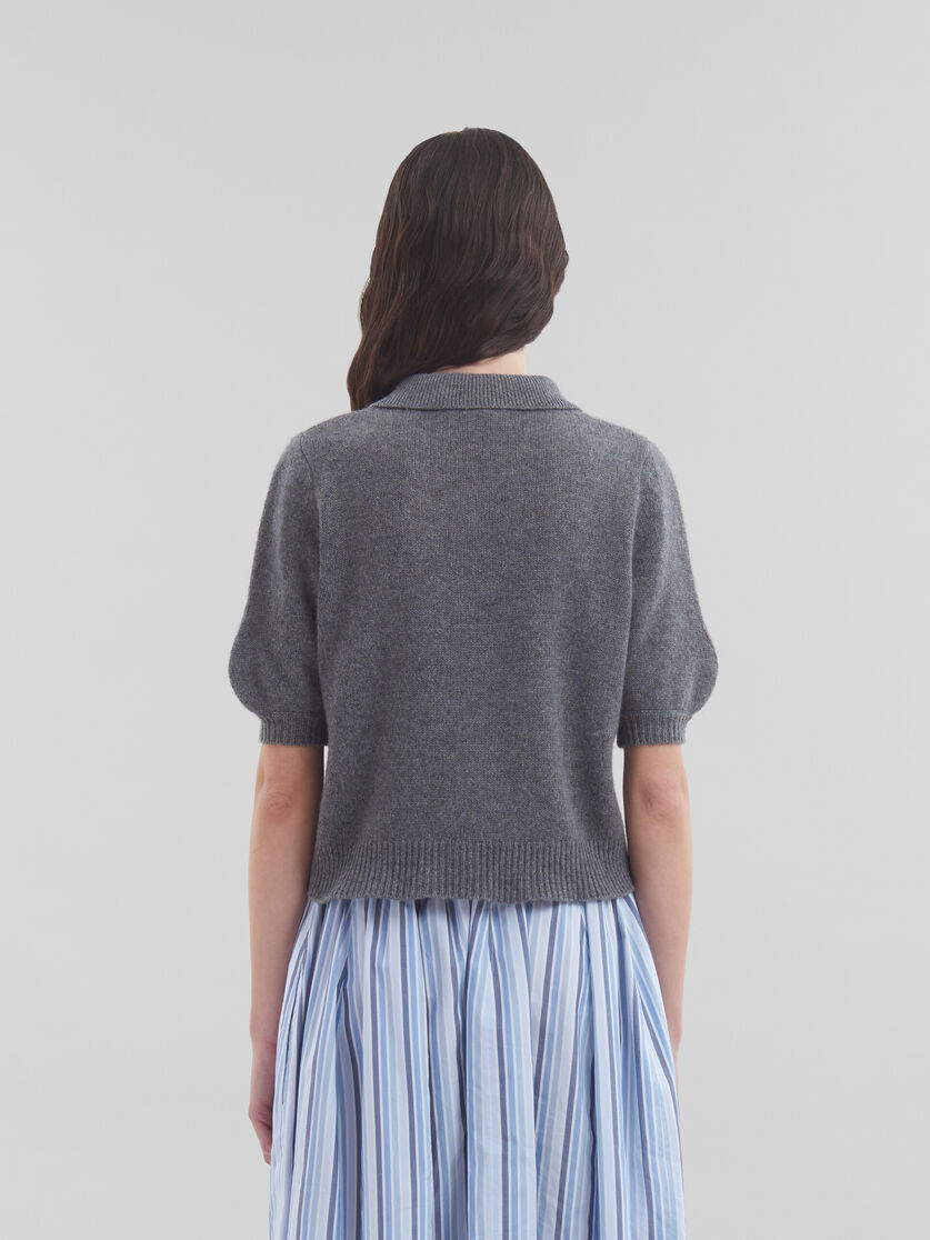 Grey cashmere polo jumper with Marni patch - Shirts - Image 3