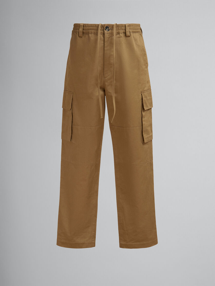 Green organic gabardine cargo pants - Pants - Image 1