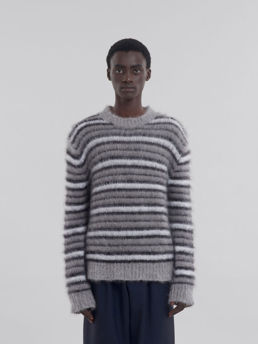 Grey striped mohair jumper - Pullovers - Image 2