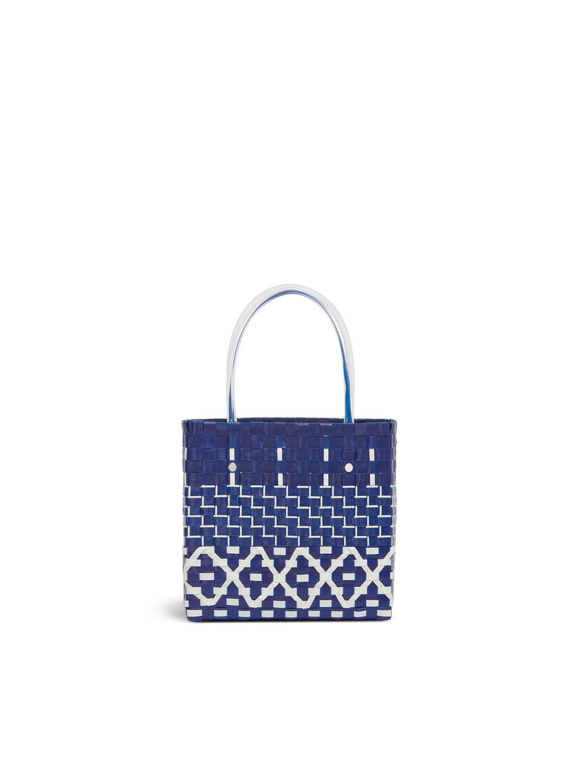 MARNI MARKET MINI-KORBTASCHE mit geometrischem Muster in Blau - Shopper - Image 3