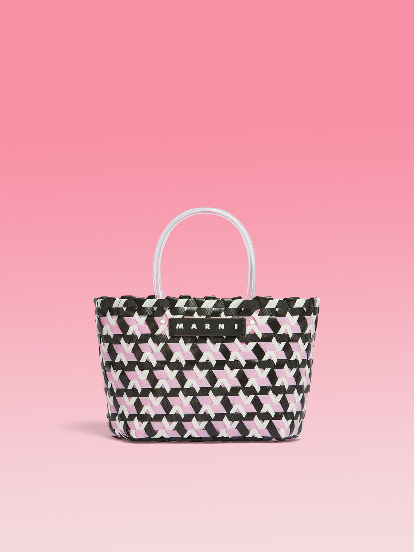 Borsa MARNI MARKET in intrecciato nero - Borse shopping - Image 1