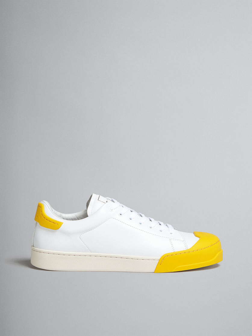 Zapatilla Dada Bumper de piel blanca y amarilla - Sneakers - Image 1