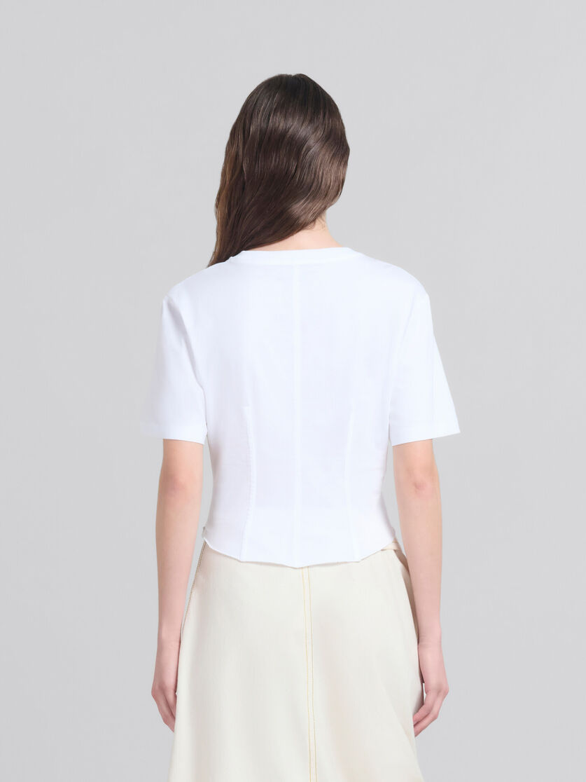 T-shirt bustier en coton organique blanc - T-shirts - Image 3