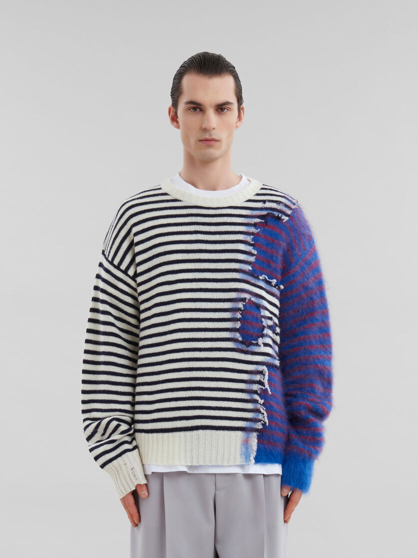 Mehrfarbiger 2-in-1-Pullover aus Wolle und Mohair mit Steifen - Pullover - Image 2