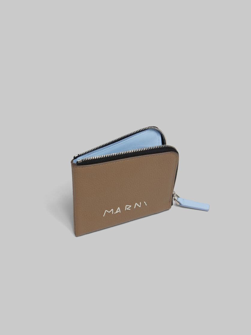 Black leather zip-around wallet with Marni mending - Wallets - Image 2