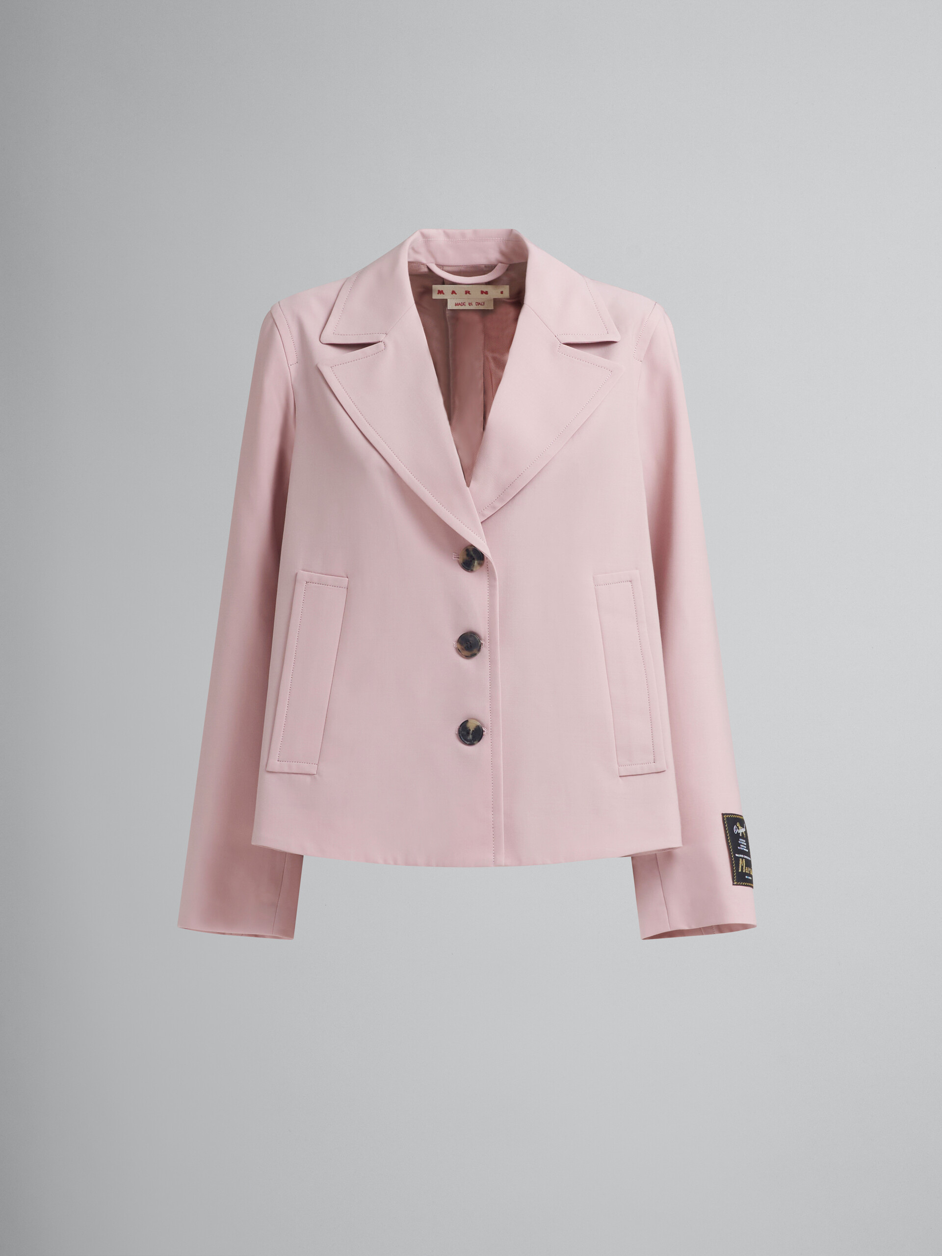 Pink virgin wool A-line jacket - Jackets - Image 1