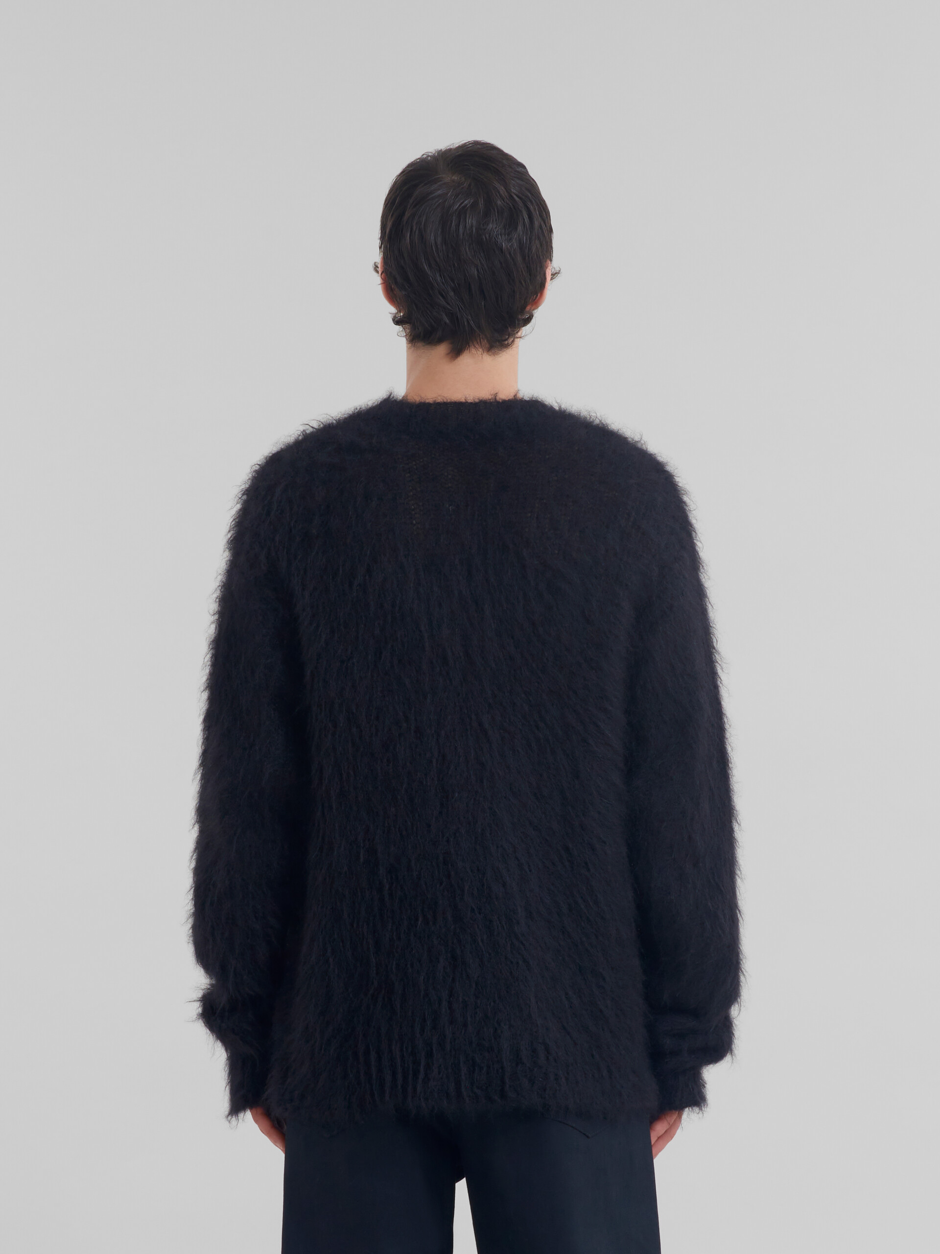 Black brushed mohair cardigan - Pullovers - Image 3