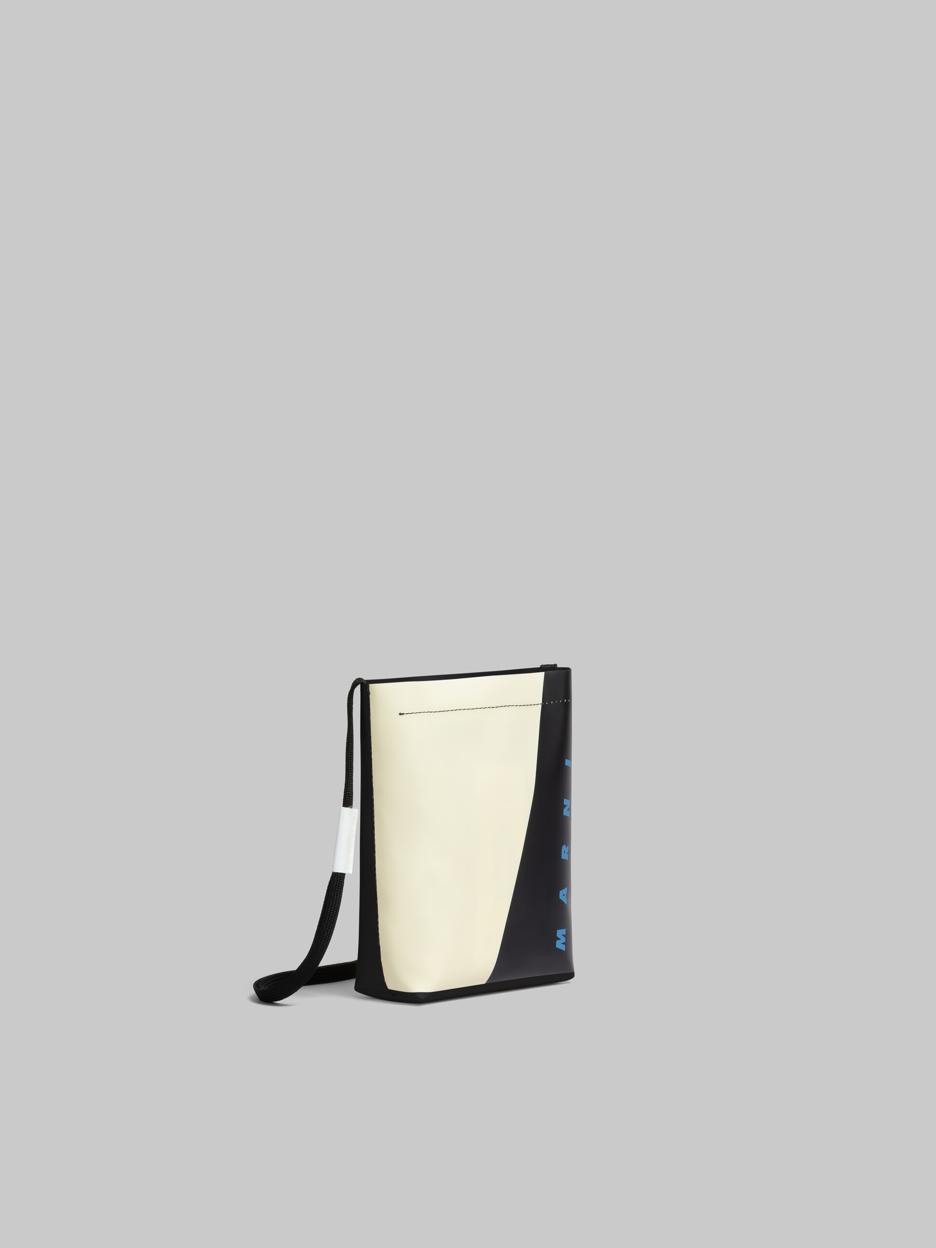 White and black Tribeca crossbody bag with shoelace strap - Shoulder Bags - Image 6