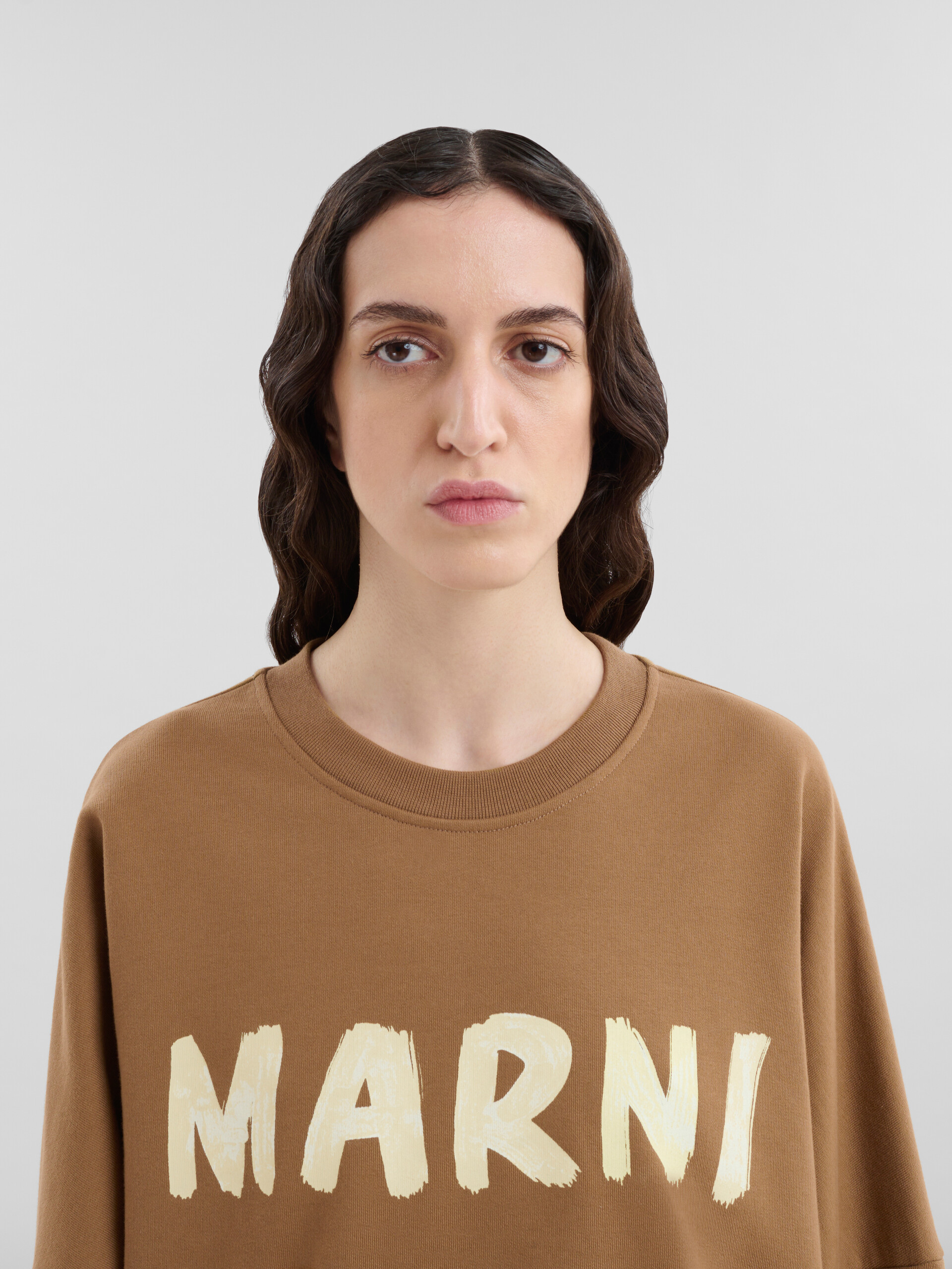 Blue organic cotton sweatshirt with Marni print - Sweaters - Image 4