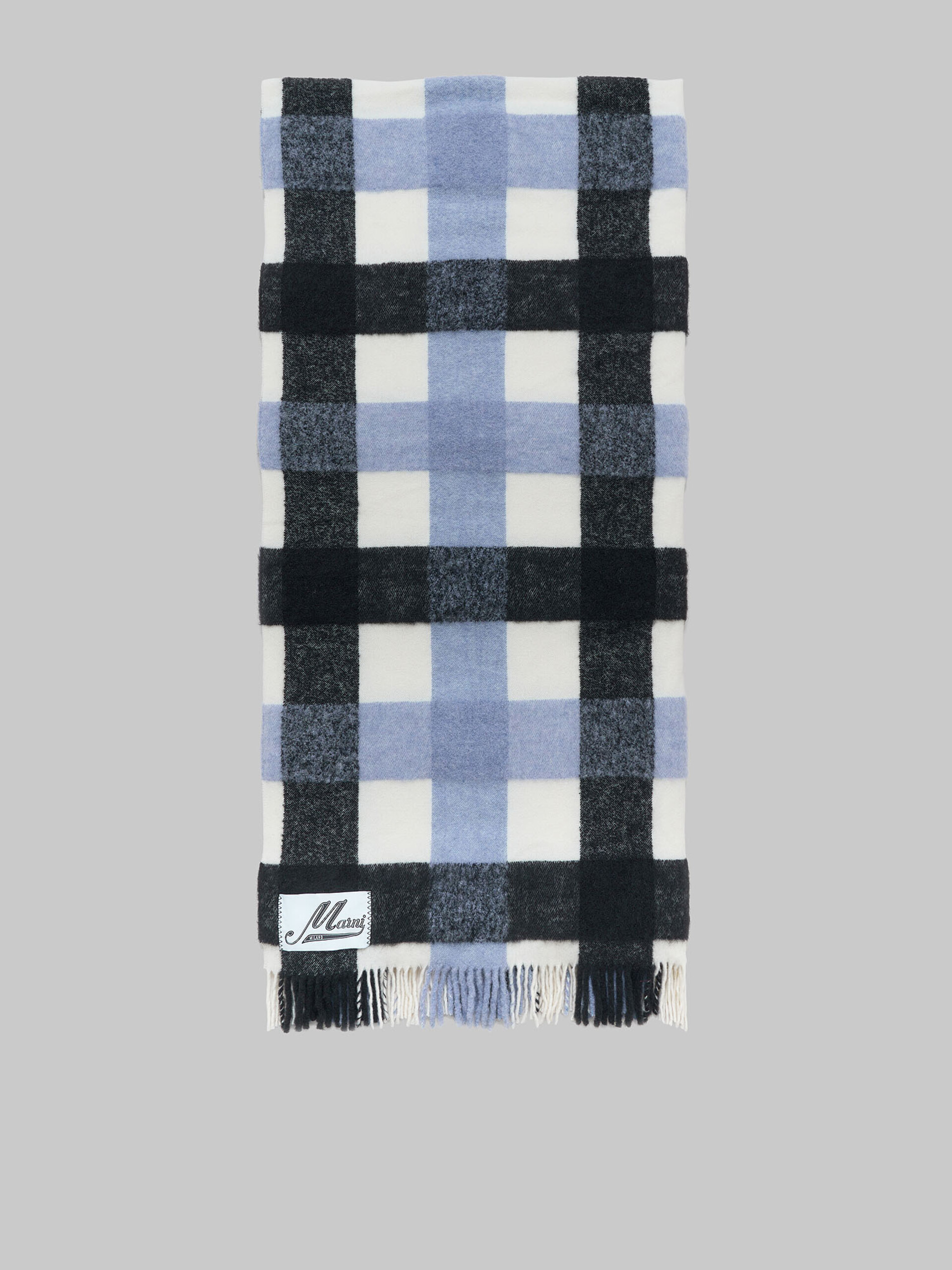 Black and light blue wool and alpaca throw - Other accessories - Image 1