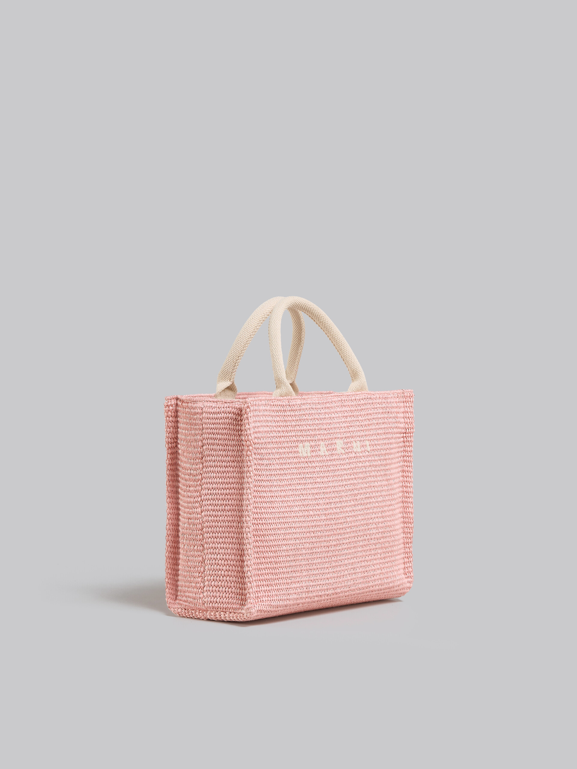 Pink raffia-effect Small Tote Bag - Shopping Bags - Image 6