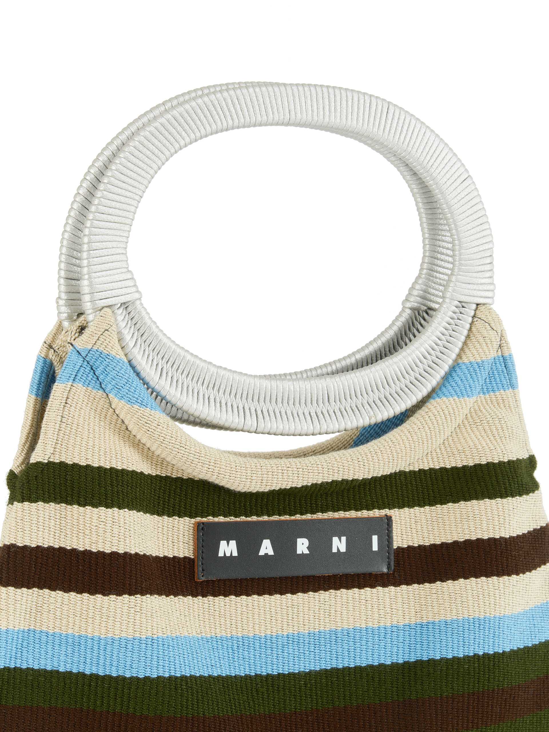 Mehrfarbig gestreifte MARNI MARKET Tasche aus Baumwolle - Taschen - Image 4