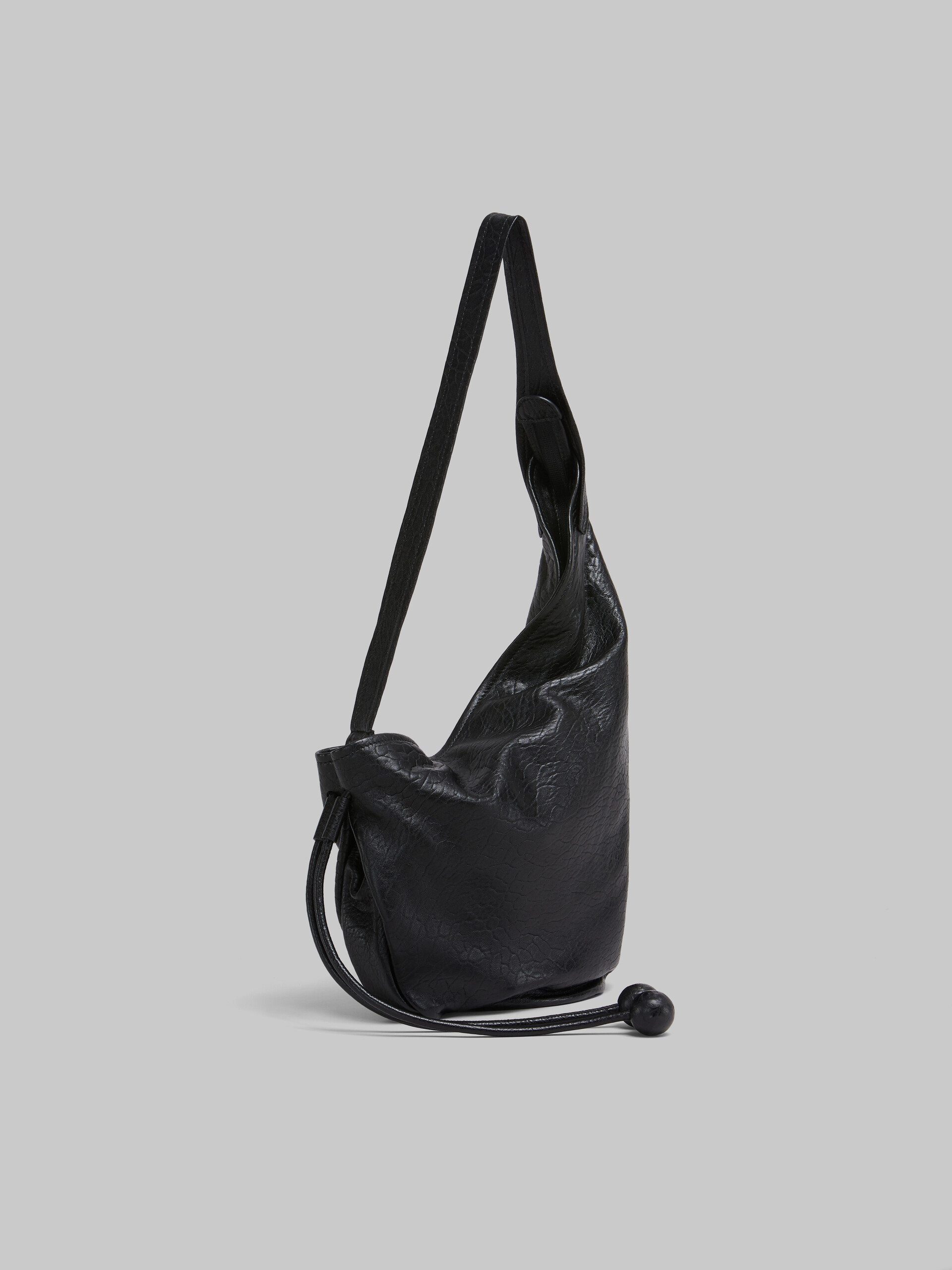 Borsa Hobo piccola in nappa marrone - Borse a spalla - Image 6