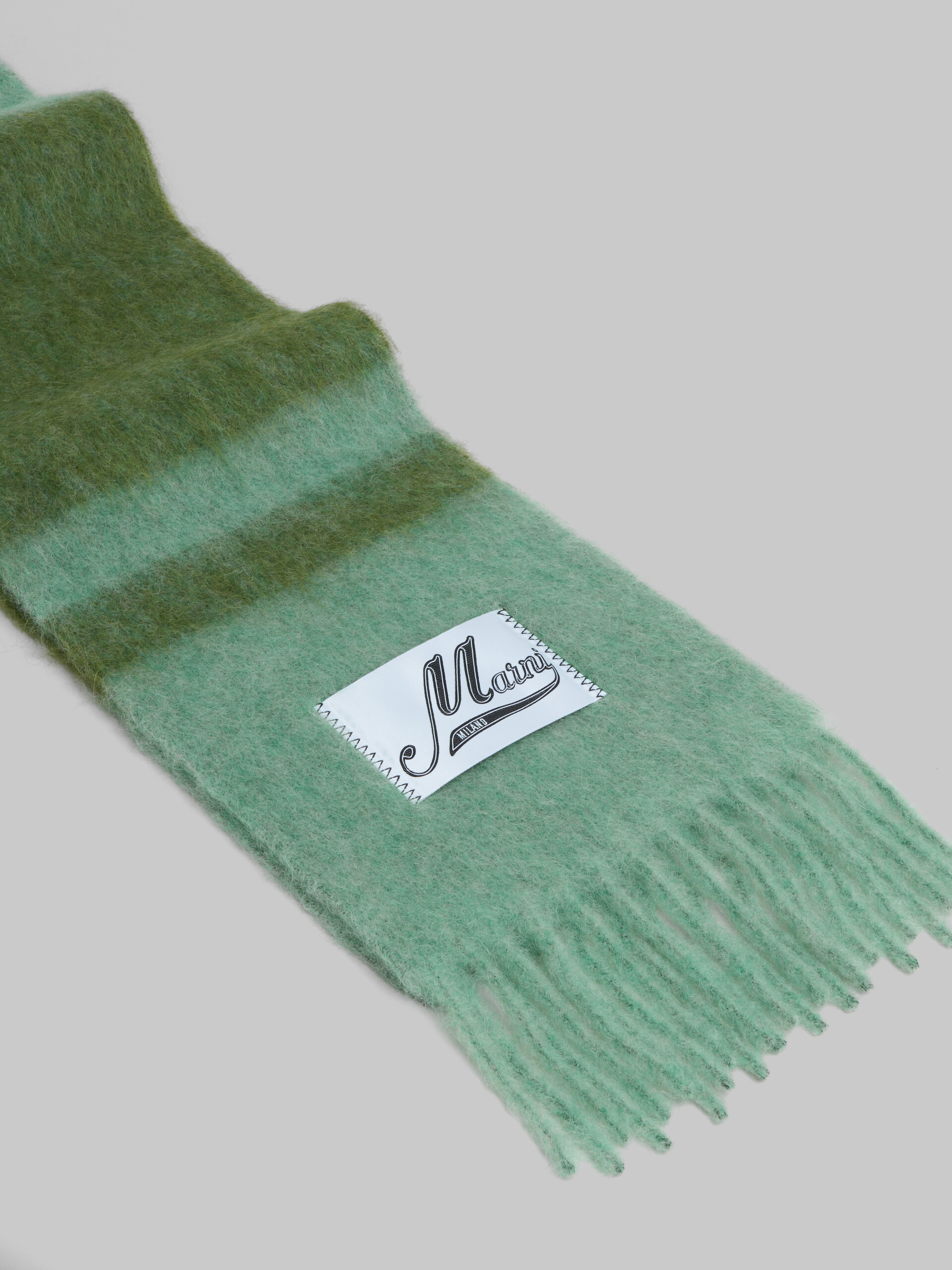 Blue striped alpaca-mohair scarf - Scarves - Image 3