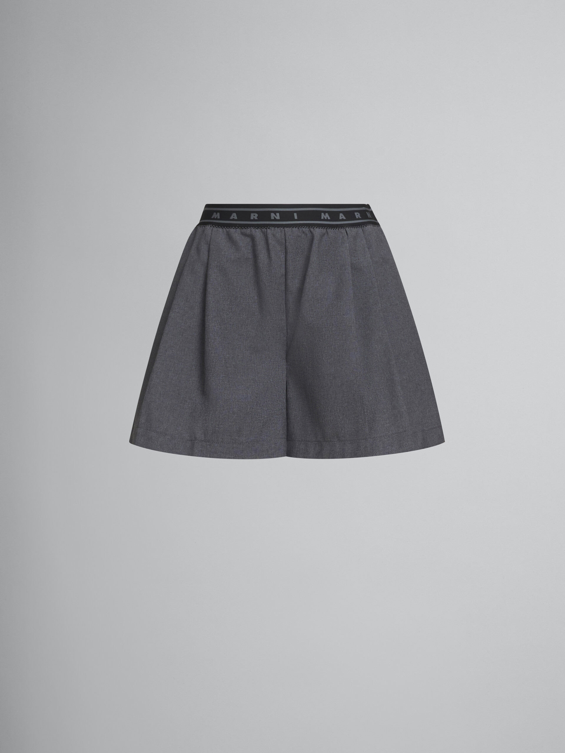 Grey wool shorts with Marni Symbol - Pants - Image 1