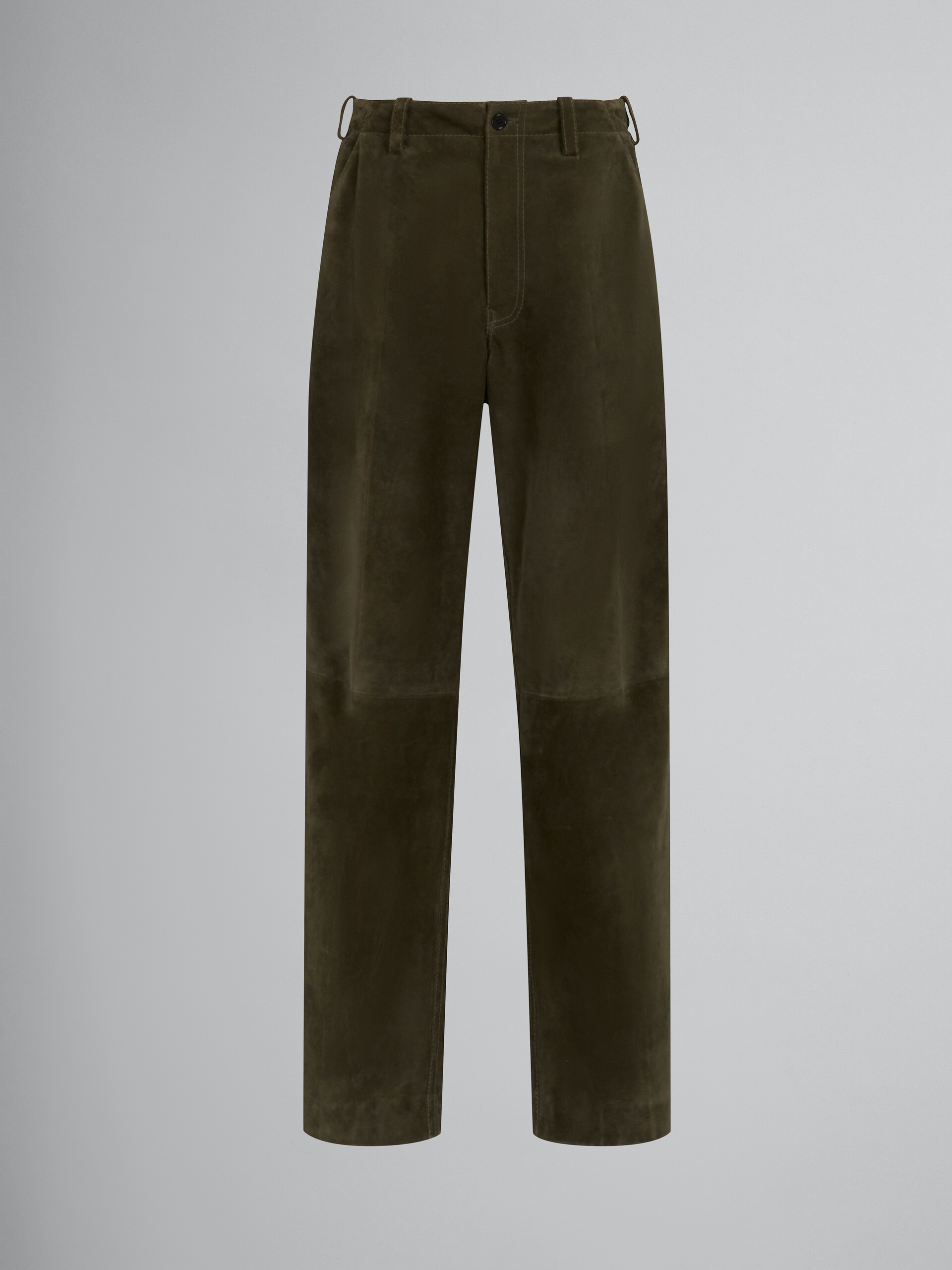 Pantalon en daim compact vert - Pantalons - Image 1