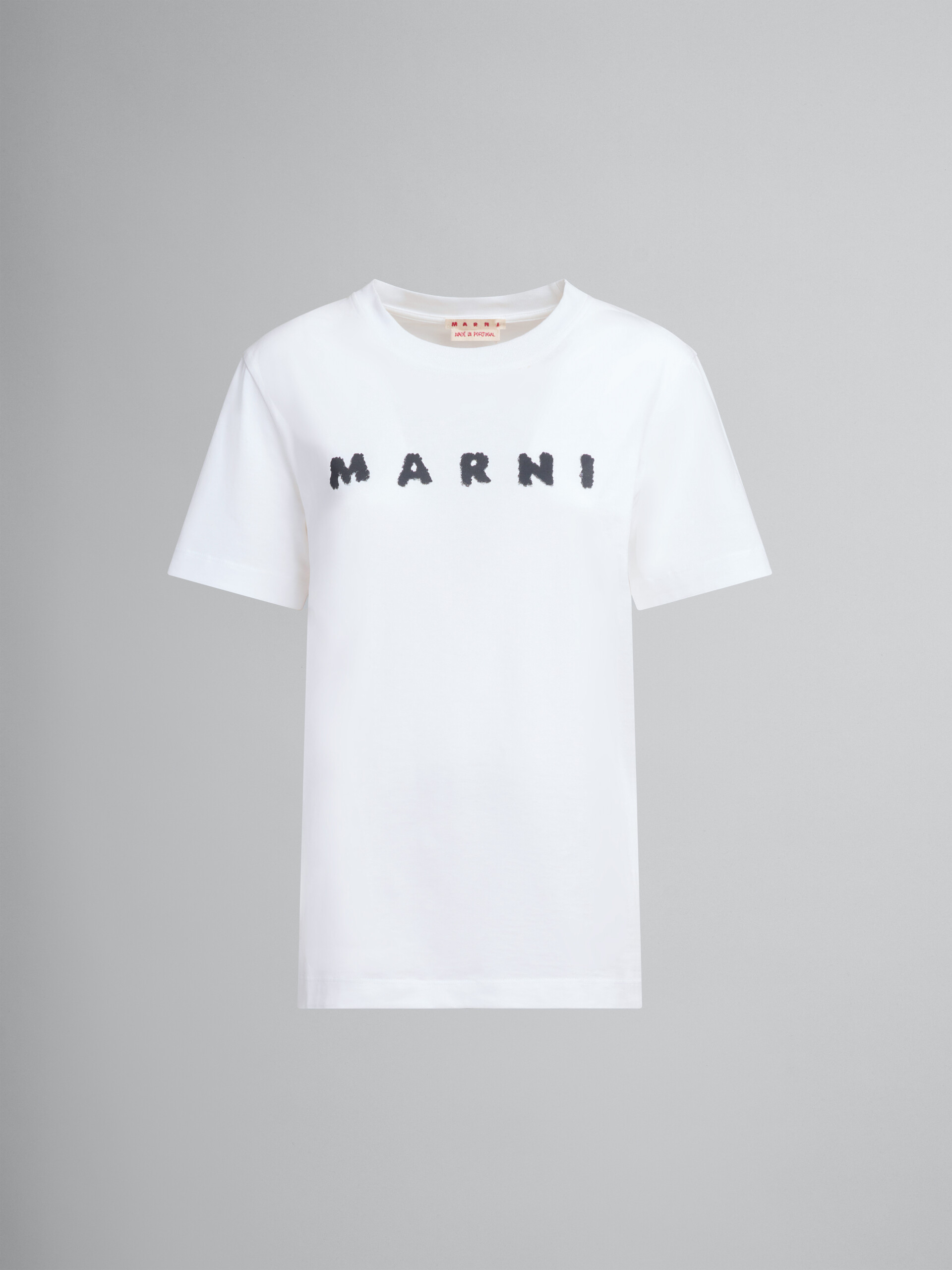 Light blue jersey T-shirt with Marni scribbled logo - T-shirts - Image 1