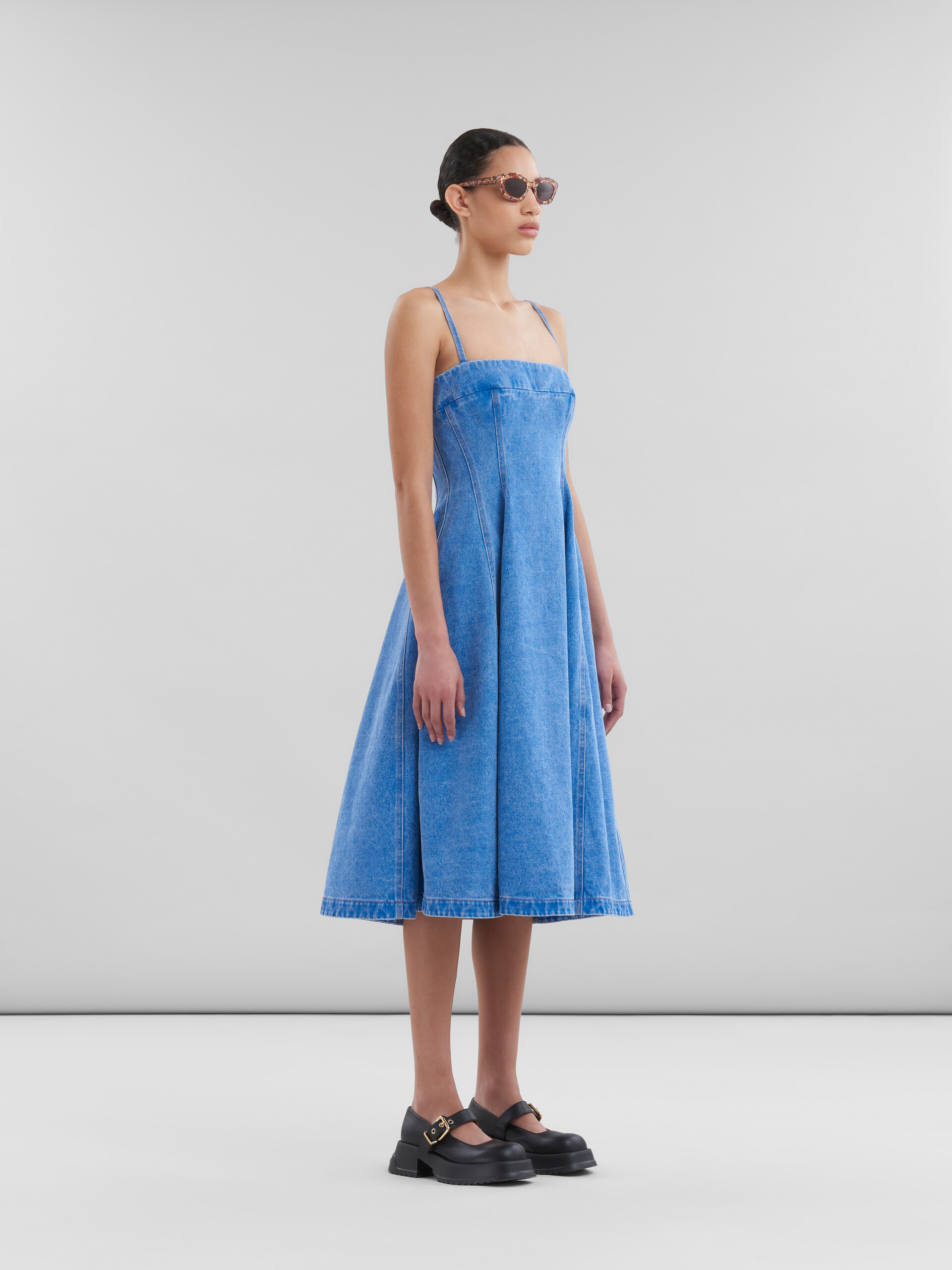 Light blue coated denim balloon dress - Dresses - Image 6