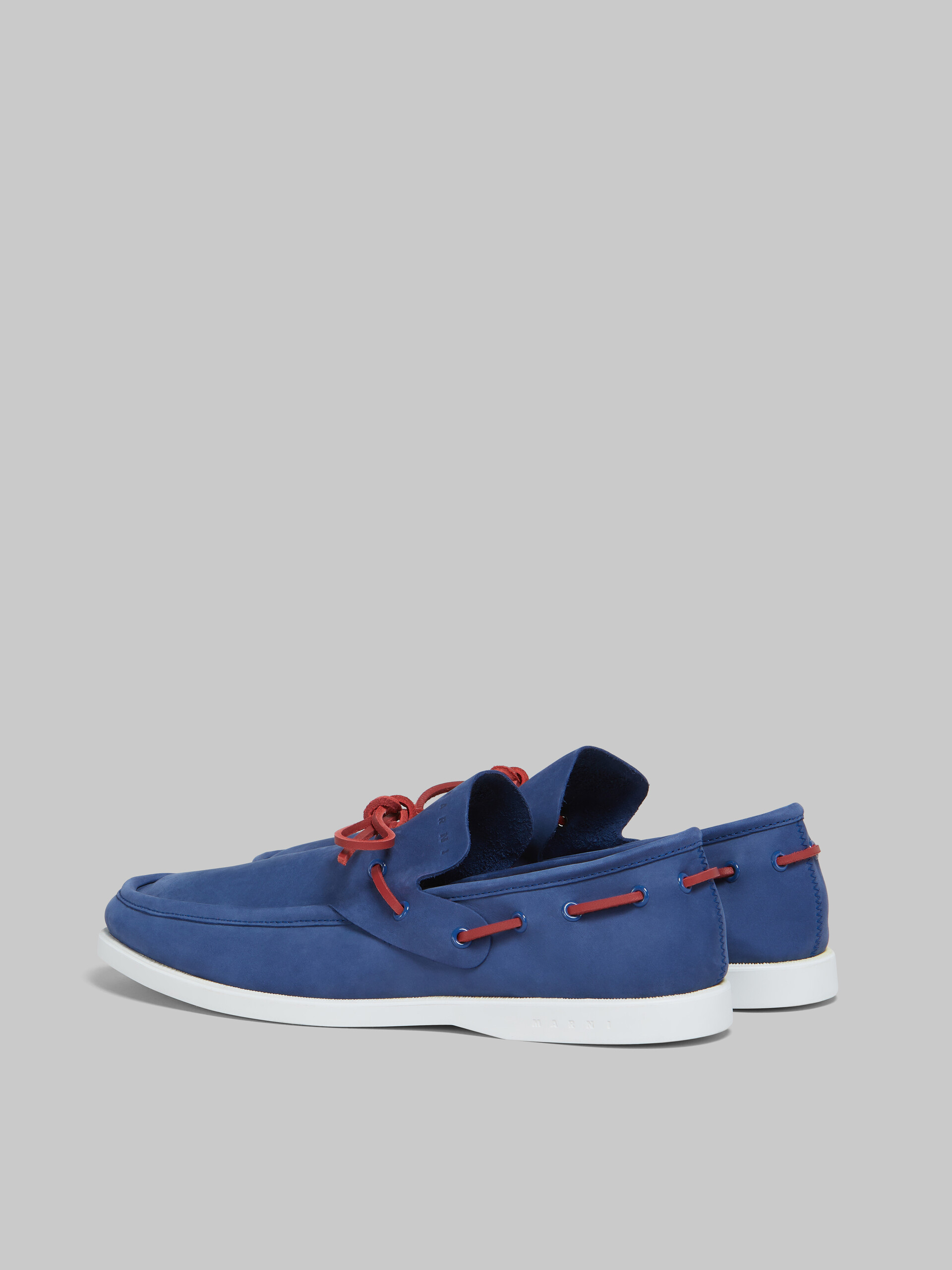 Blue nubuck boat loafer - Lace-ups - Image 3