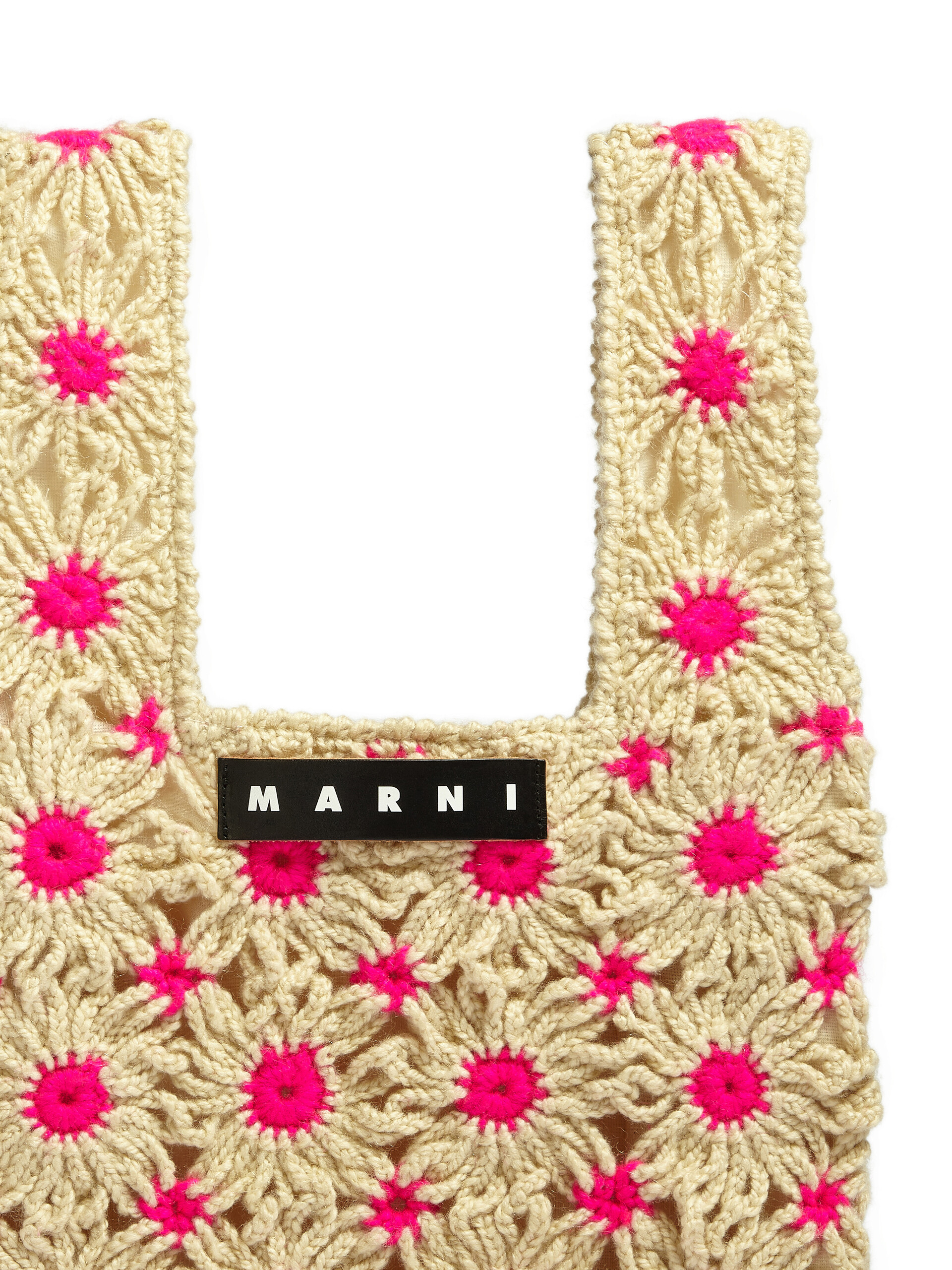 MARNI MARKET FISH bag in pink crochet