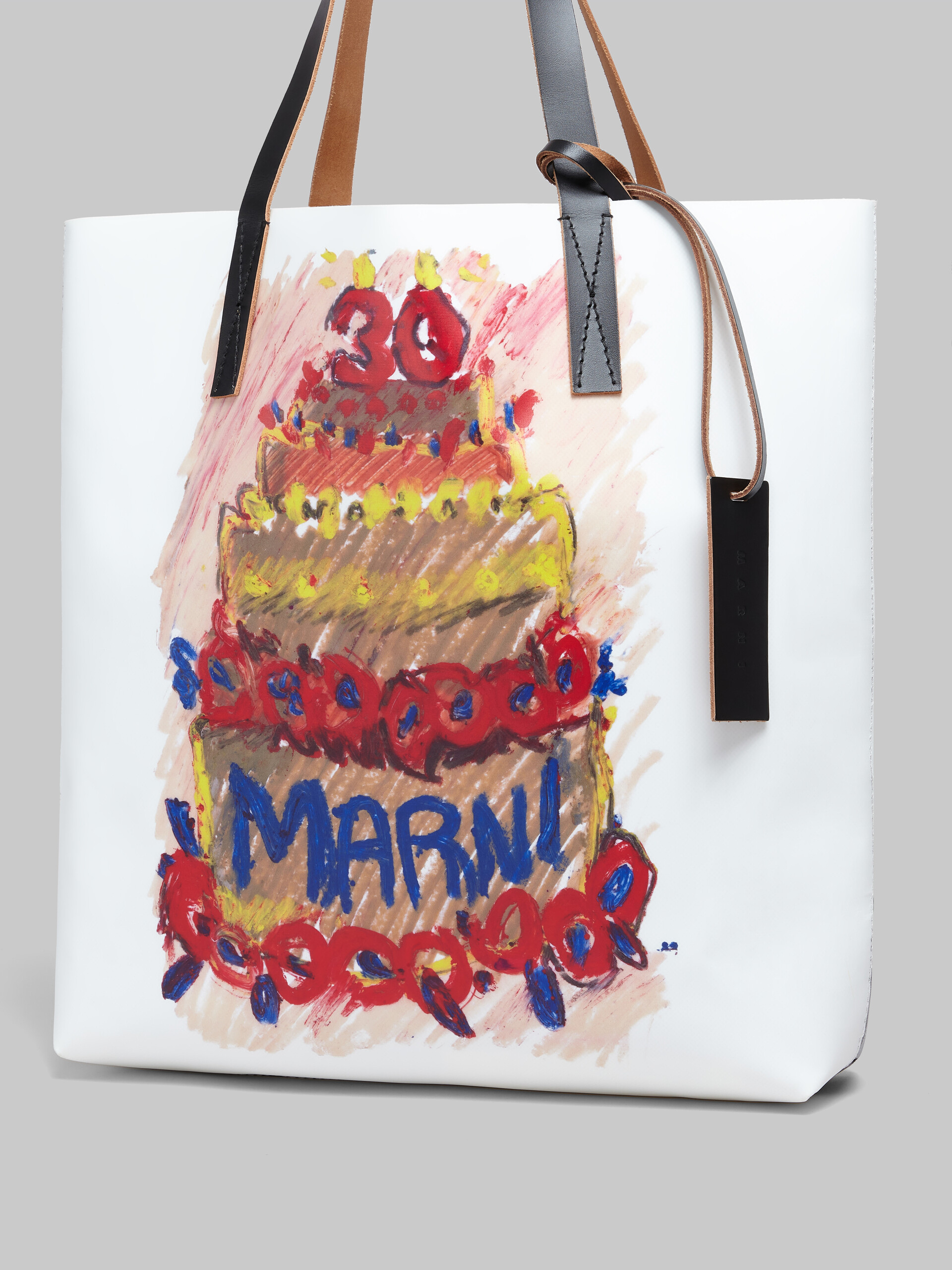 Two tone Tribeca tote with Marni 30th Anniversary print - Shopping Bags - Image 5