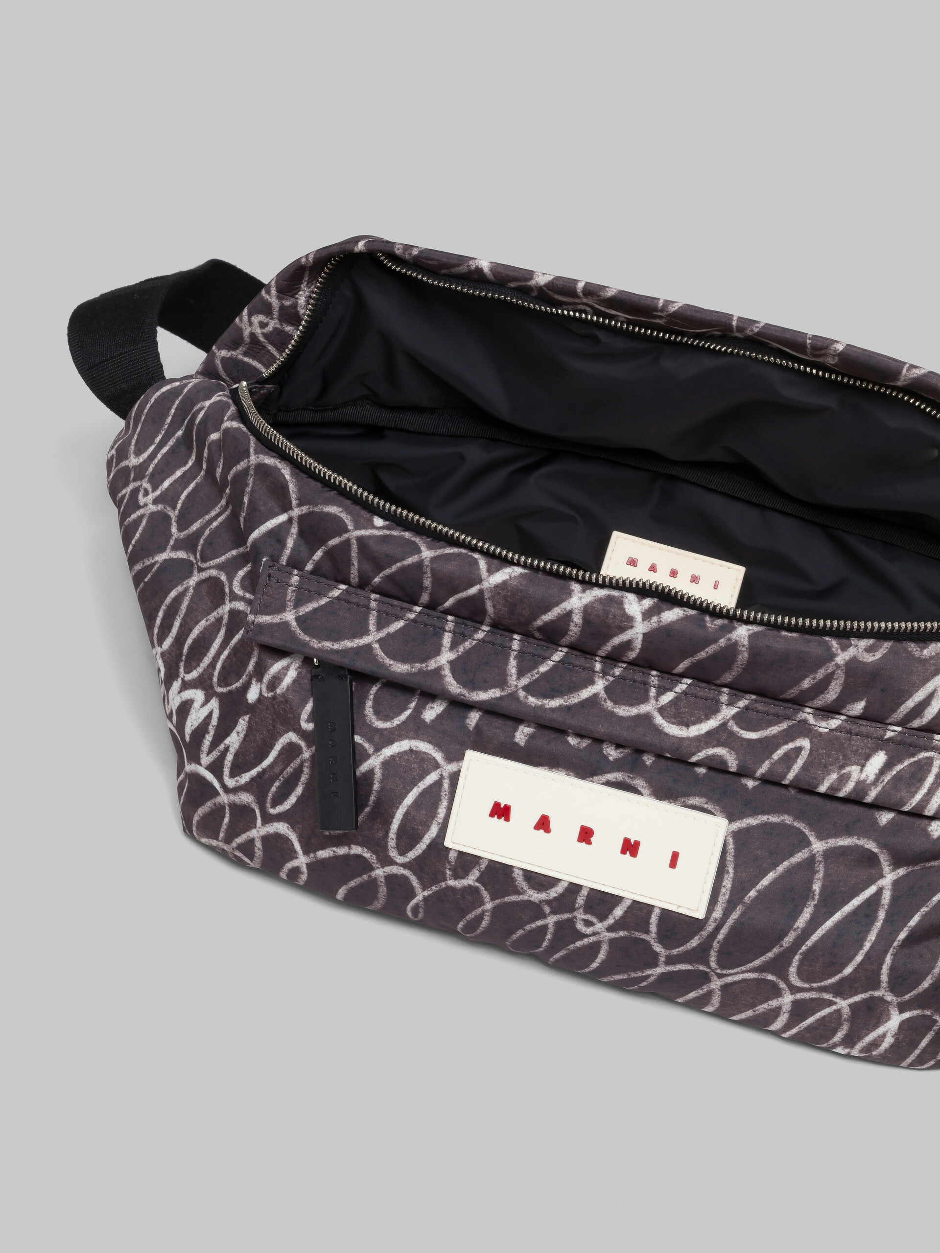 Black Puff belt bag with Marni Scribble print - Belt Bags - Image 4
