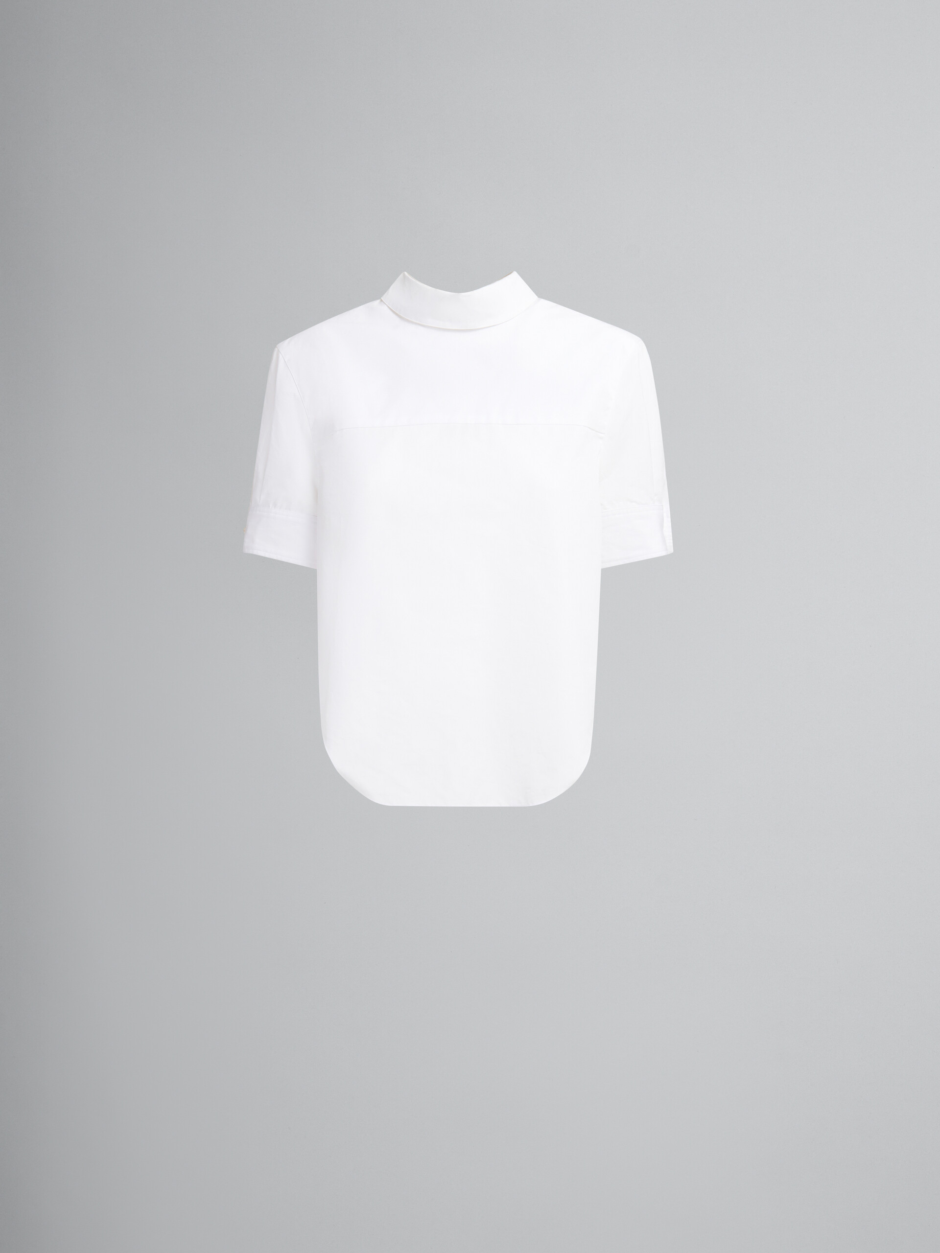 Chemise inversée en popeline biologique blanche - Chemises - Image 1