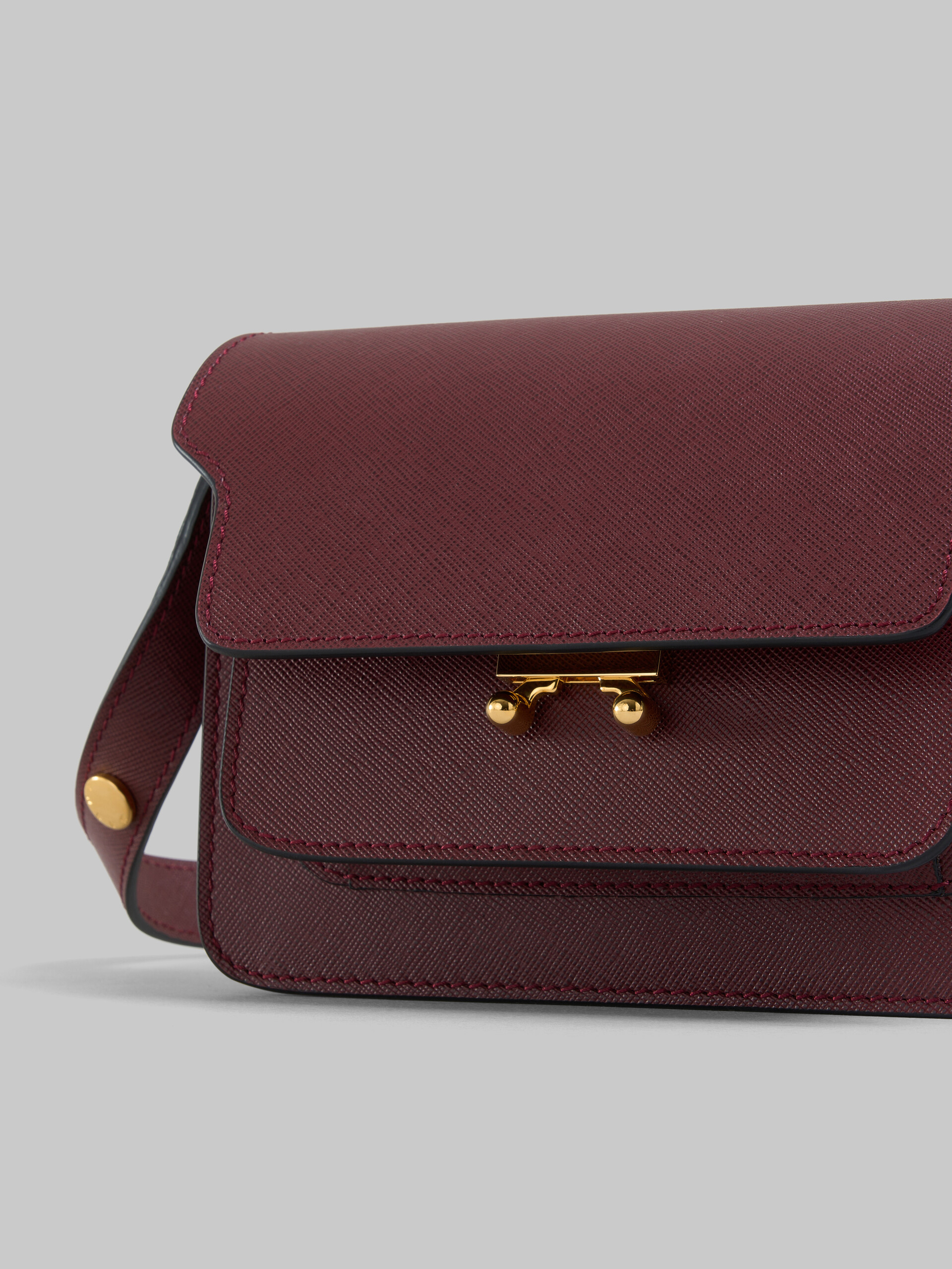 Brown saffiano leather mini Trunk bag - Shoulder Bags - Image 5